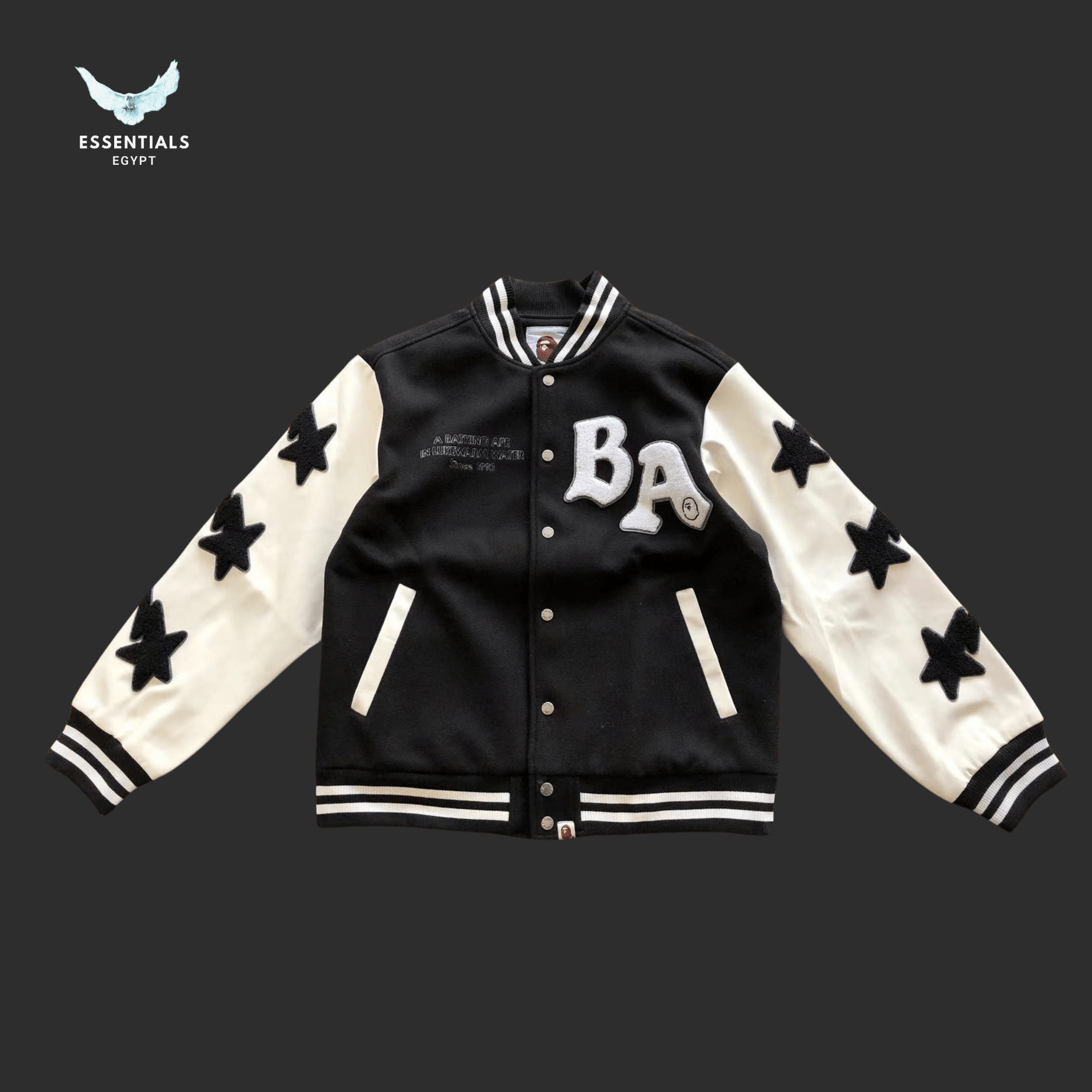 BAPE Varsity Jacket – Orange or Black - ESSENTIALS EGYPT