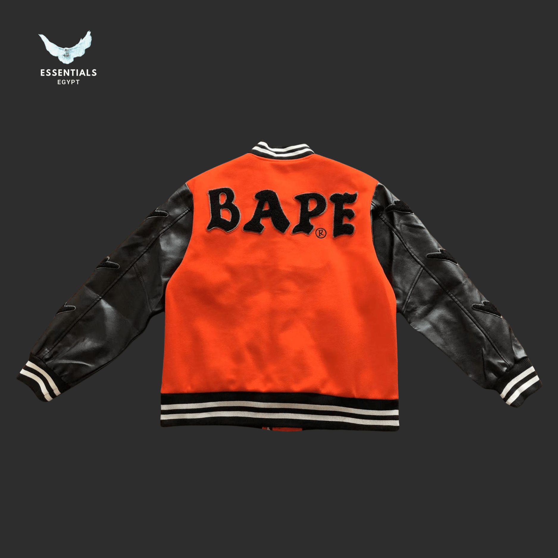 BAPE Varsity Jacket – Orange or Black - ESSENTIALS EGYPT
