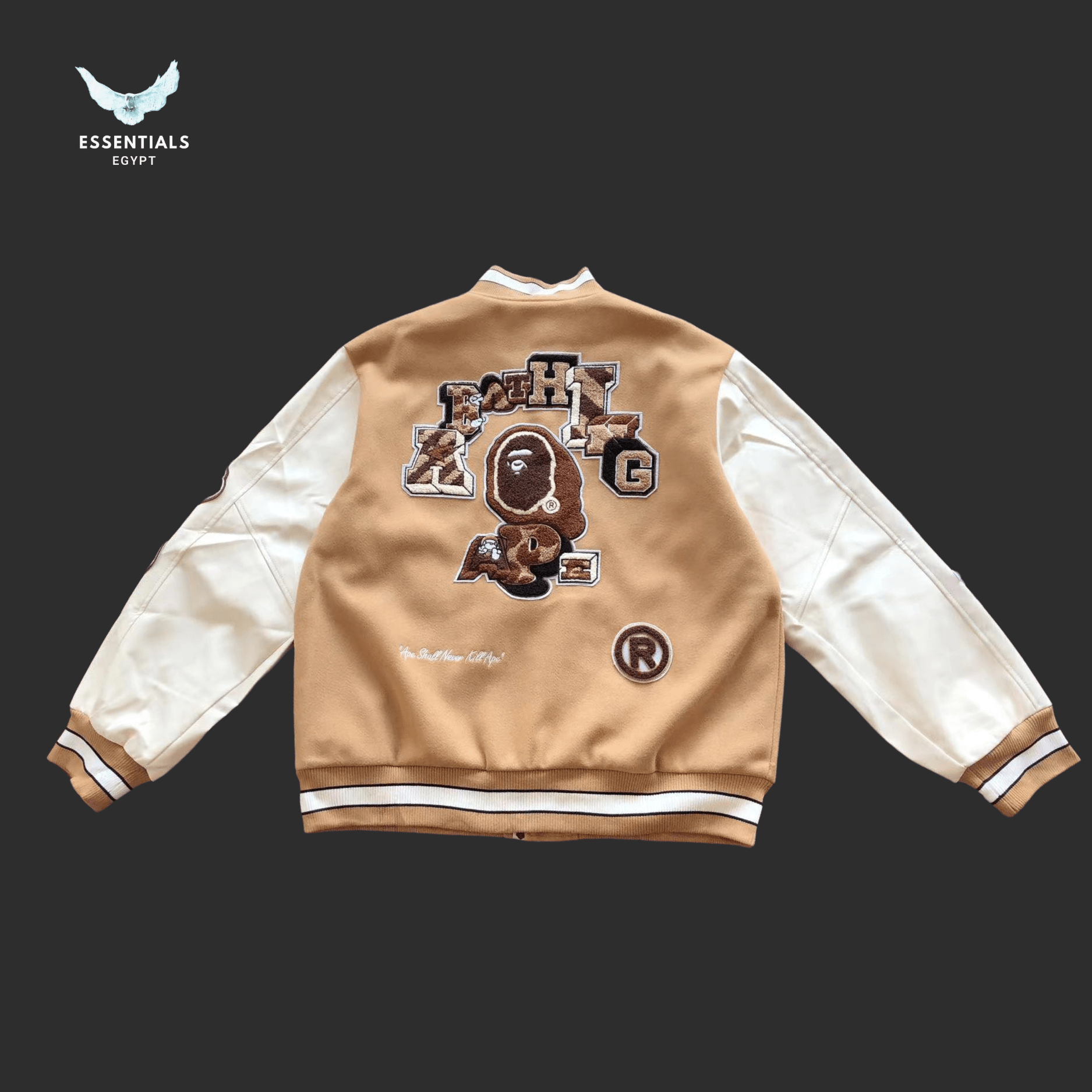 BAPE Varsity Jacket – Red or Beige - ESSENTIALS EGYPT