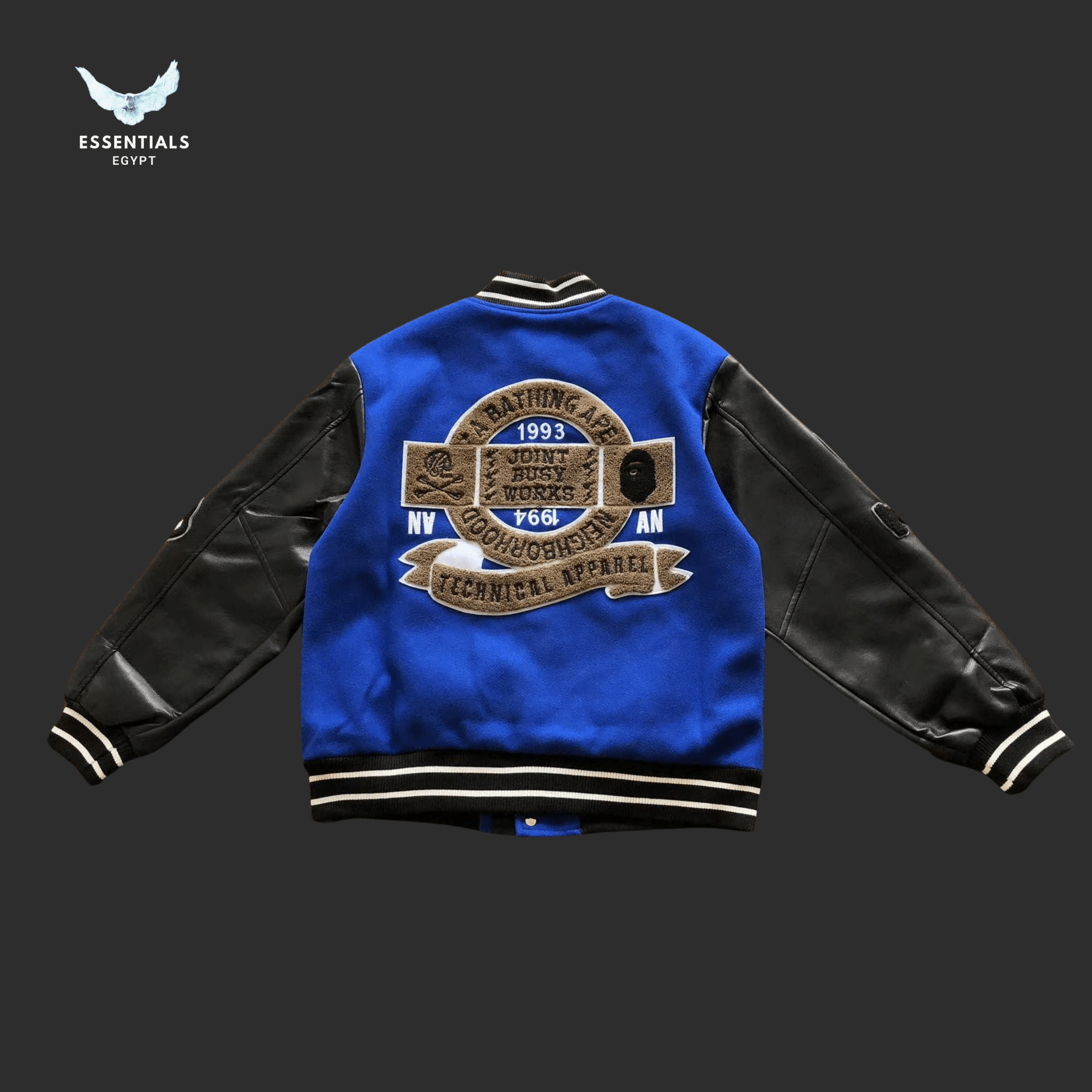 BAPE Varsity Jacket – Blue Panel - ESSENTIALS EGYPT