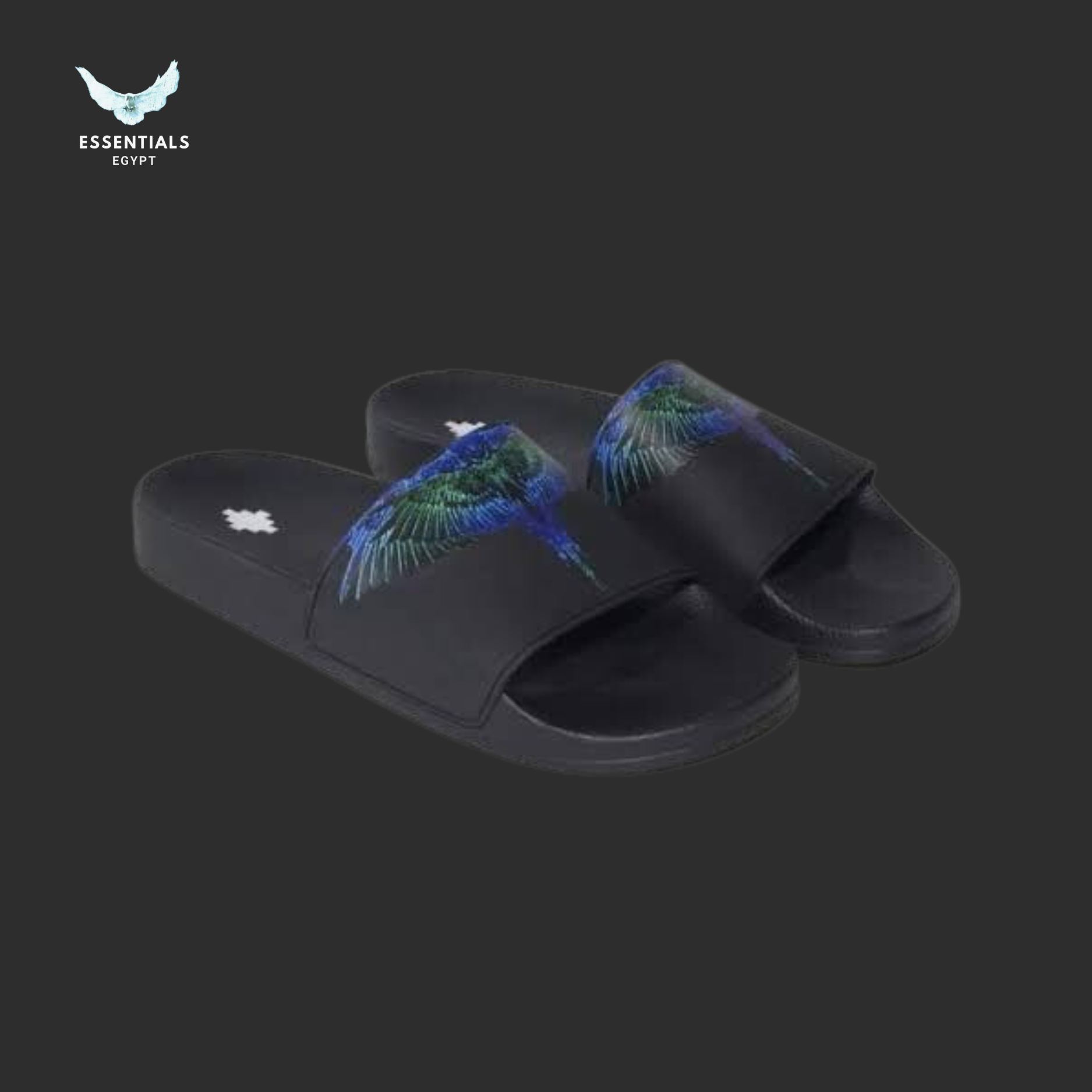 Marcelo Burlon Slides – Jungle Wings Green/Blue - ESSENTIALS EGYPT