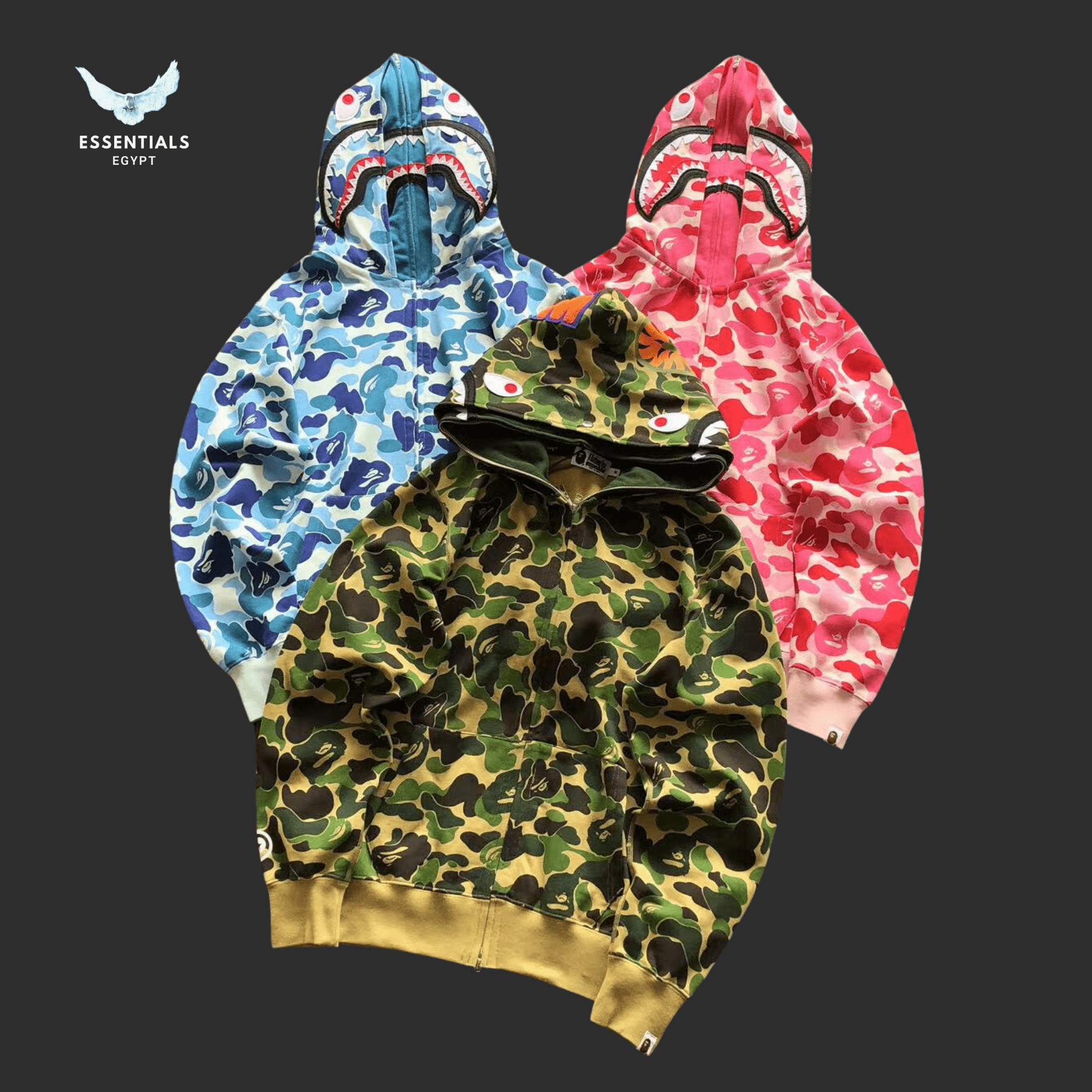 BAPE Shark Hoodie – Triple Camo - ESSENTIALS EGYPT