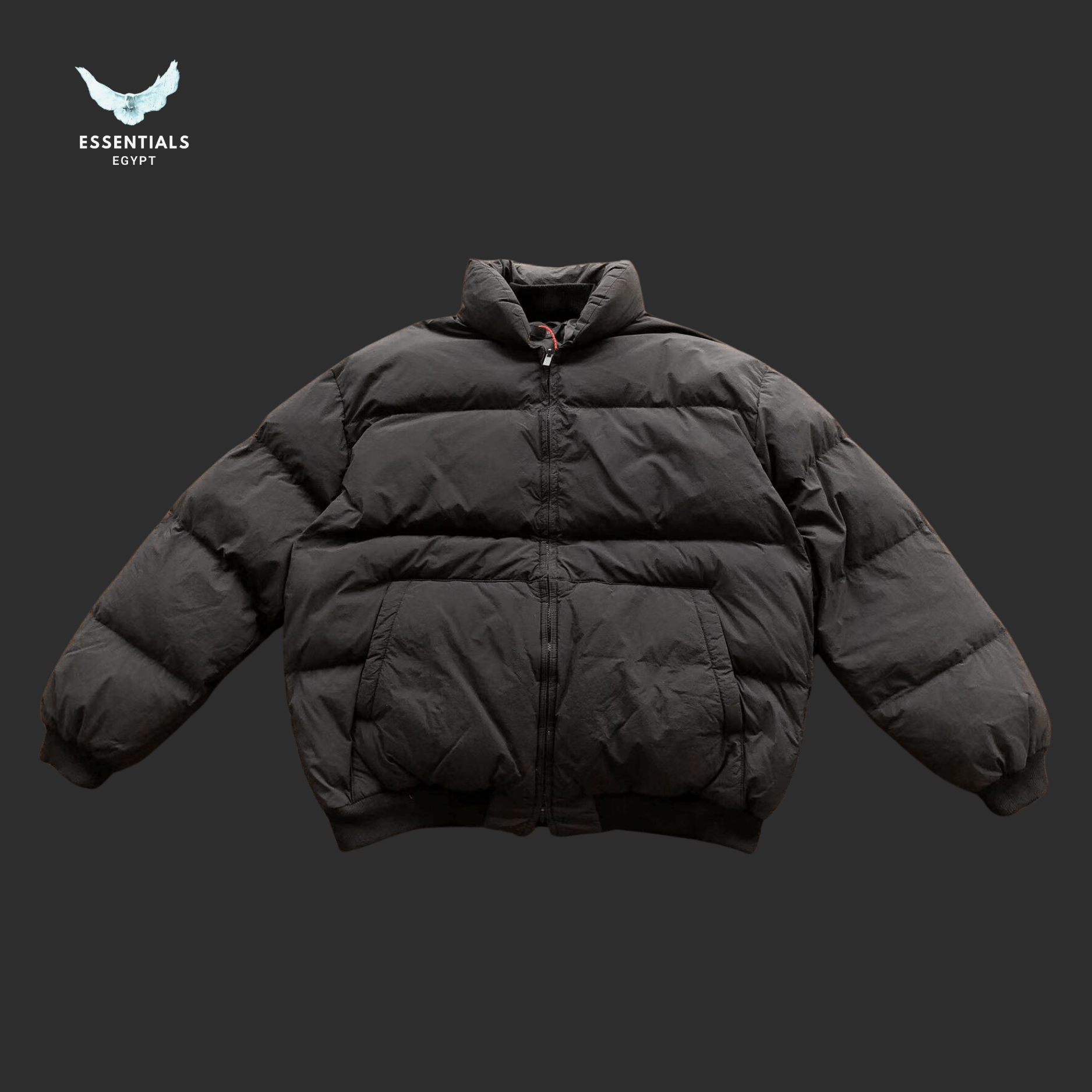 Essentials Puffer Jacket – Black Cotton - ESSENTIALS EGYPT
