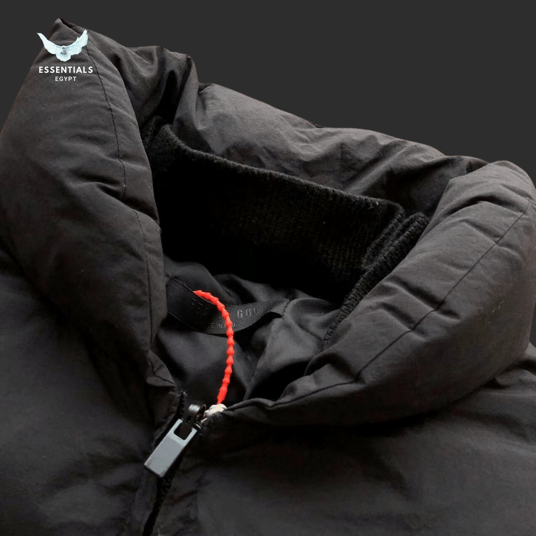 Essentials Puffer Jacket – Black Cotton - ESSENTIALS EGYPT
