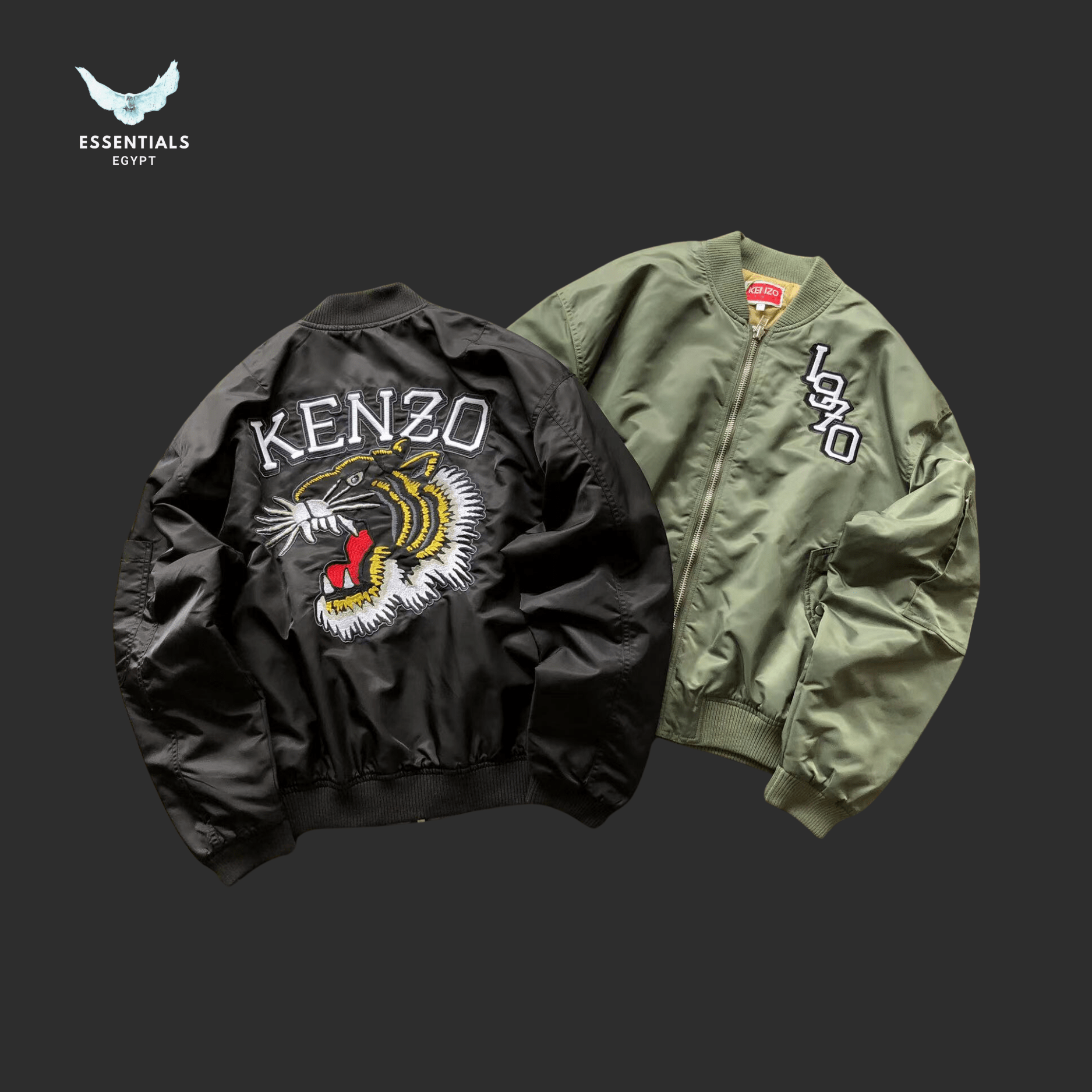 Kenzo Cotton Jacket – Tiger Back Embroidery - ESSENTIALS EGYPT