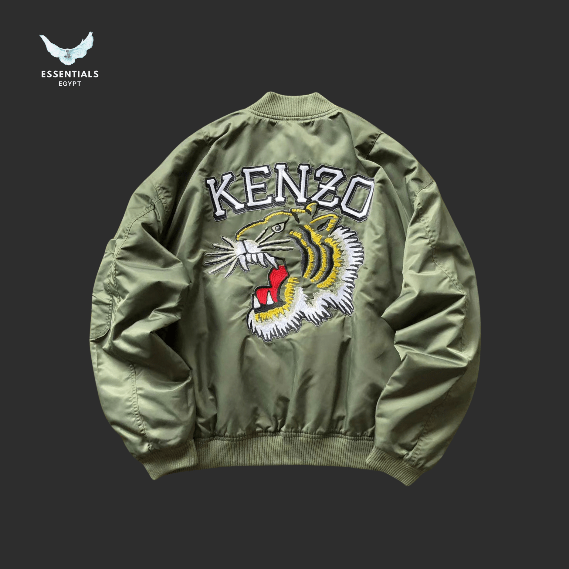 Kenzo Cotton Jacket – Tiger Back Embroidery - ESSENTIALS EGYPT