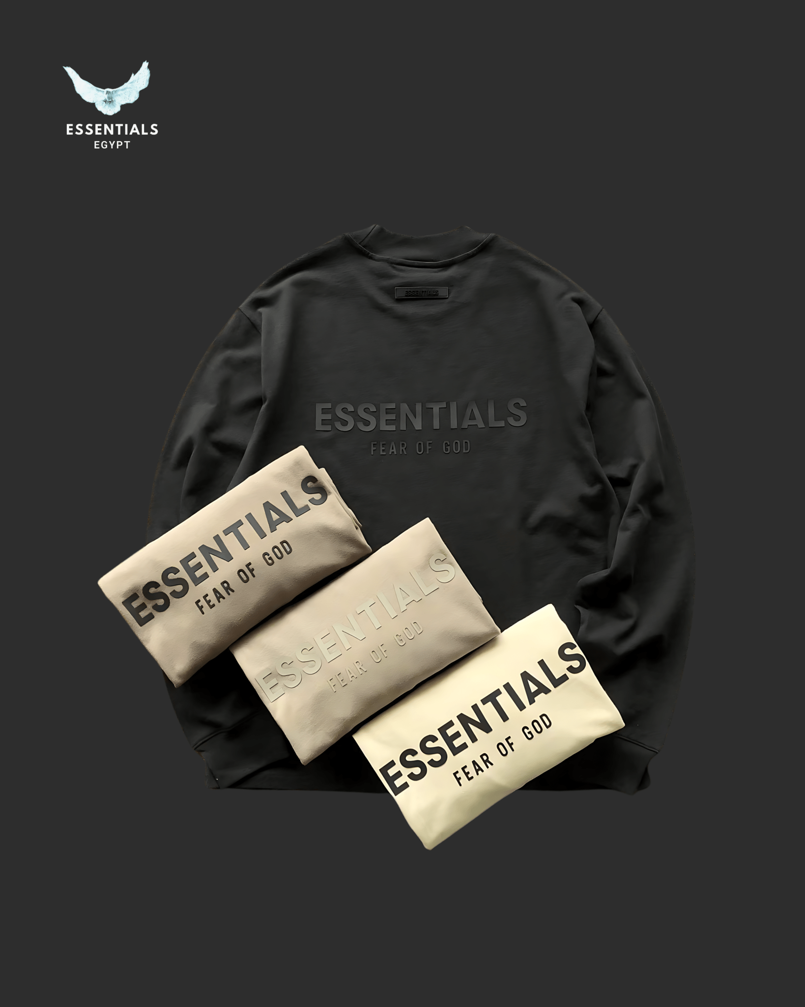 Essentials Hoodie – Clean Logo Black - ESSENTIALS EGYPT