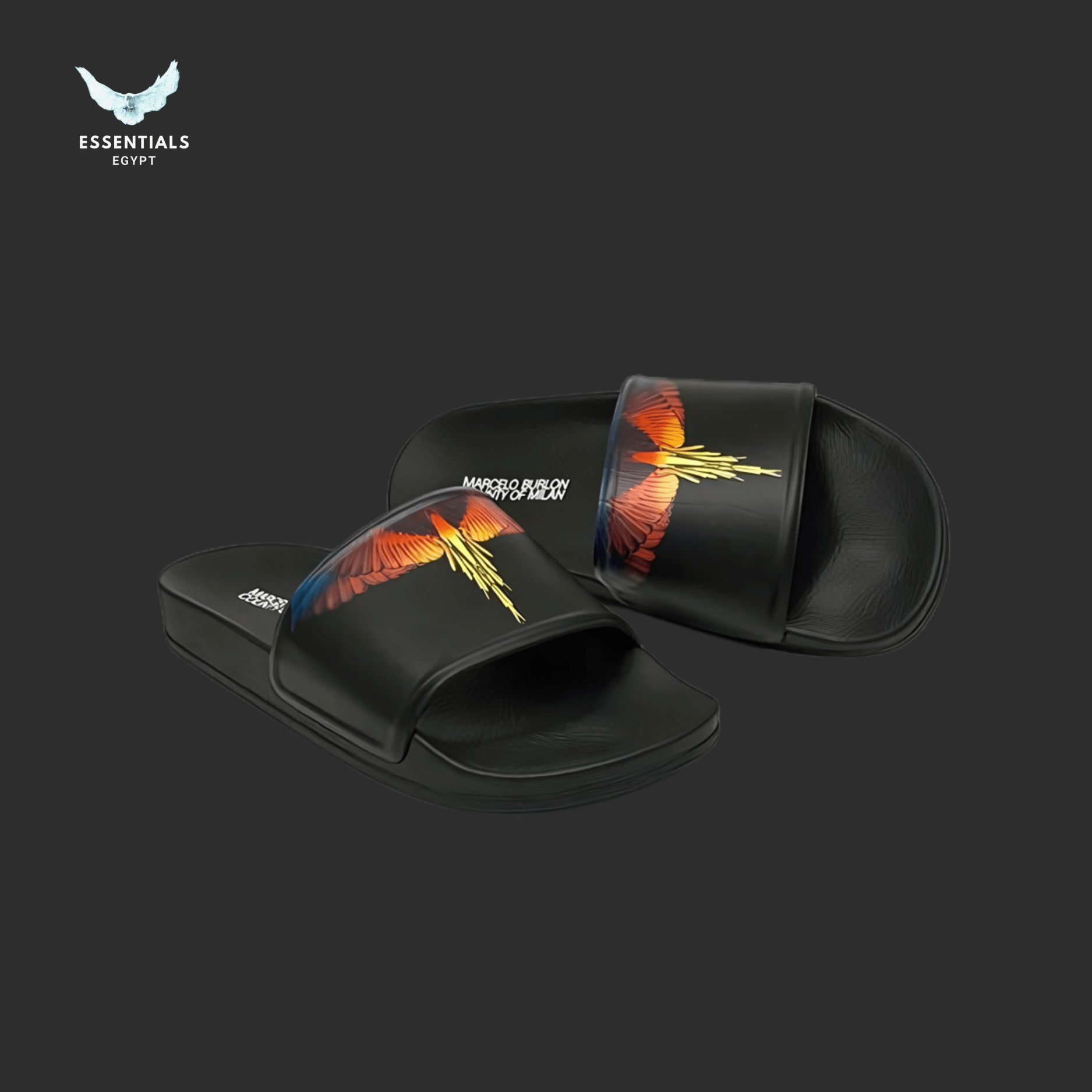 Marcelo Burlon Slides – Sunrise Wings Red Yellow Blue - ESSENTIALS EGYPT