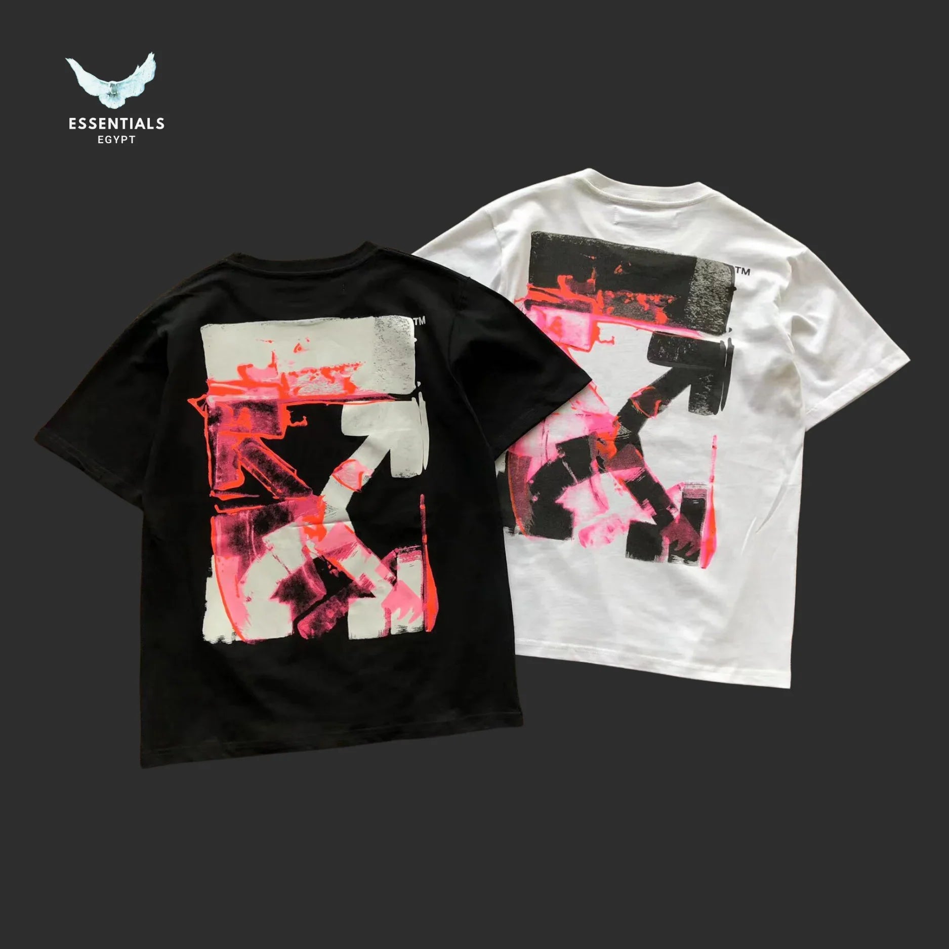 Off - White Animated Logo Tee – Black/White - ESSENTIALS EGYPT