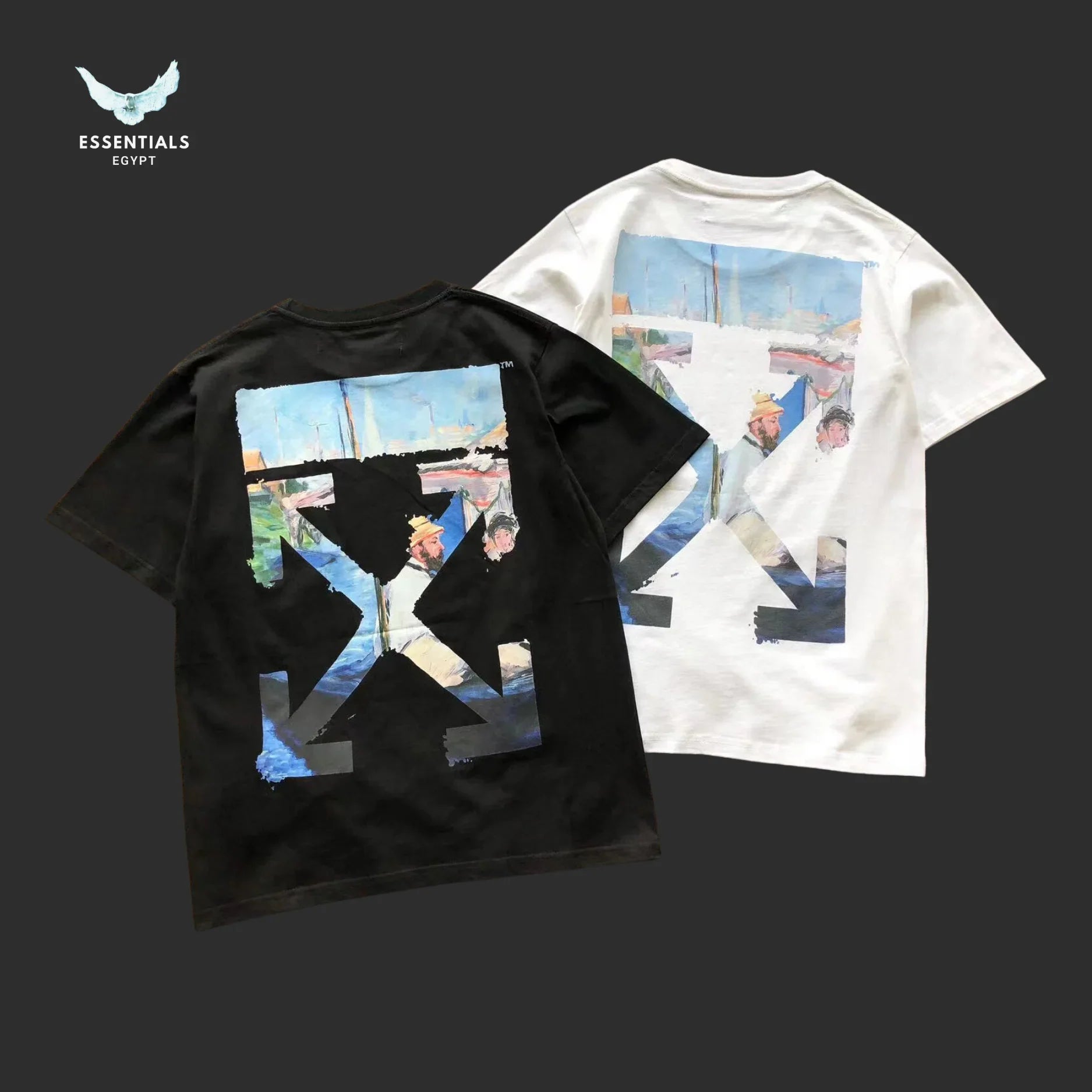 Off - White Mini Print Tee – Black/White - ESSENTIALS EGYPT