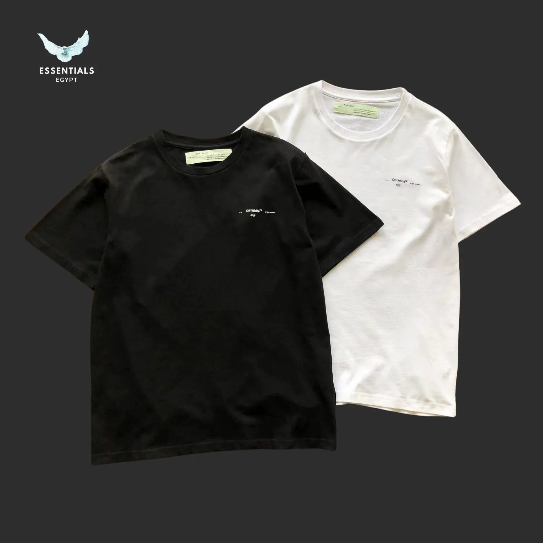 Off - White Mini Print Tee – Black/White - ESSENTIALS EGYPT