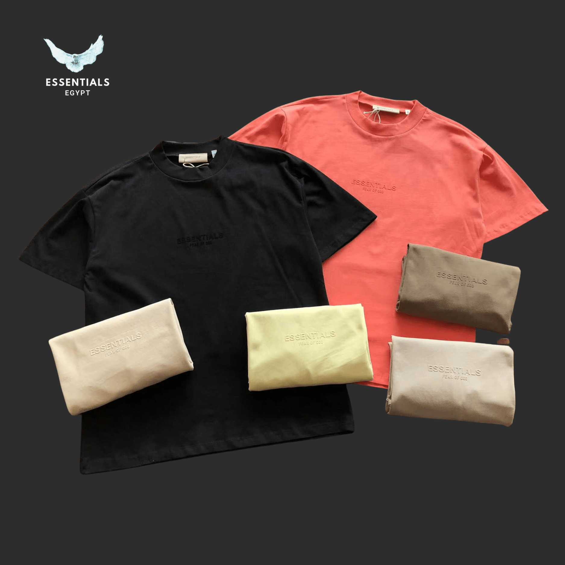 Essentials T-Shirt – Shadow Logo Fade - ESSENTIALS EGYPT