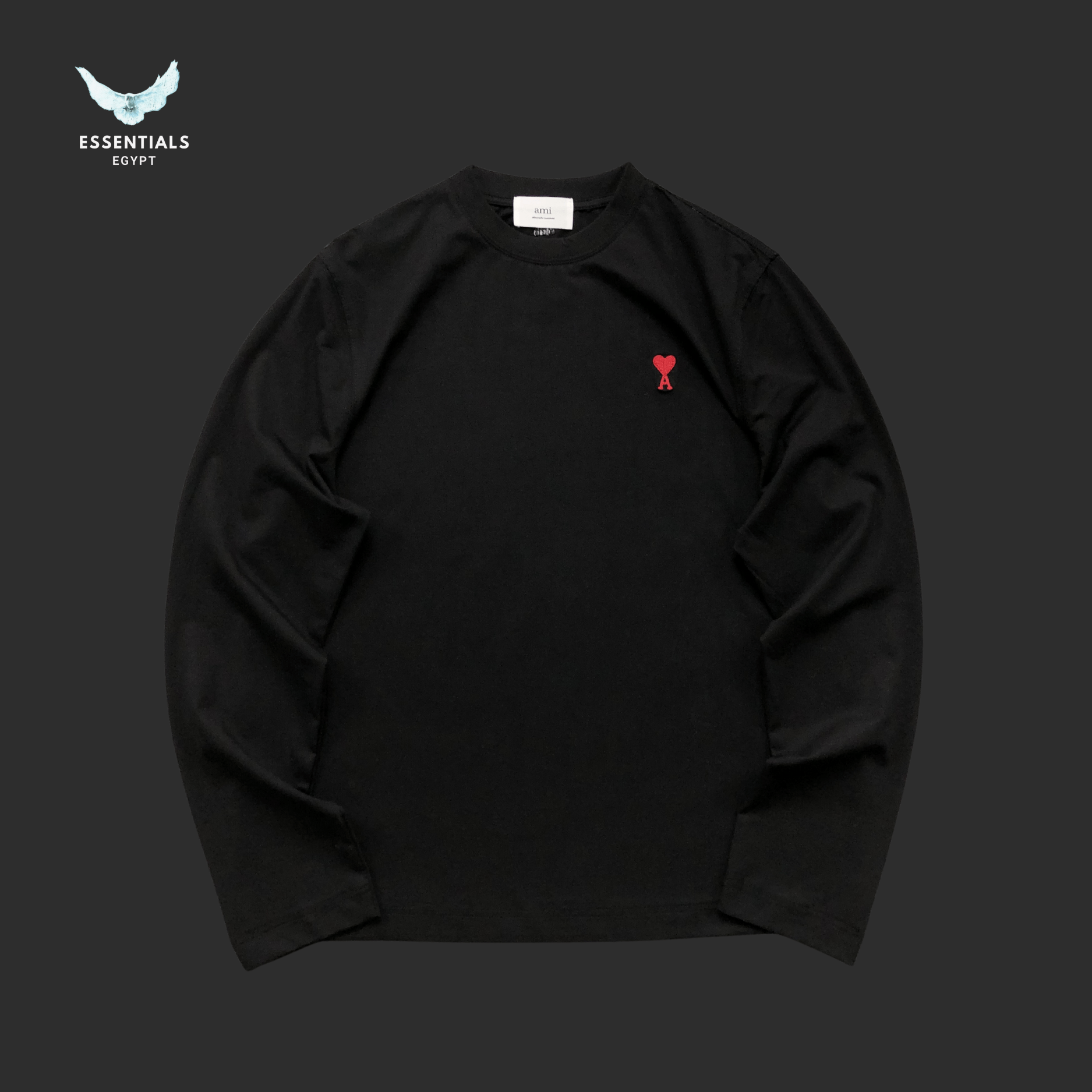 AMI Paris Long - Sleeve T-Shirt – Signature Logo - ESSENTIALS EGYPT