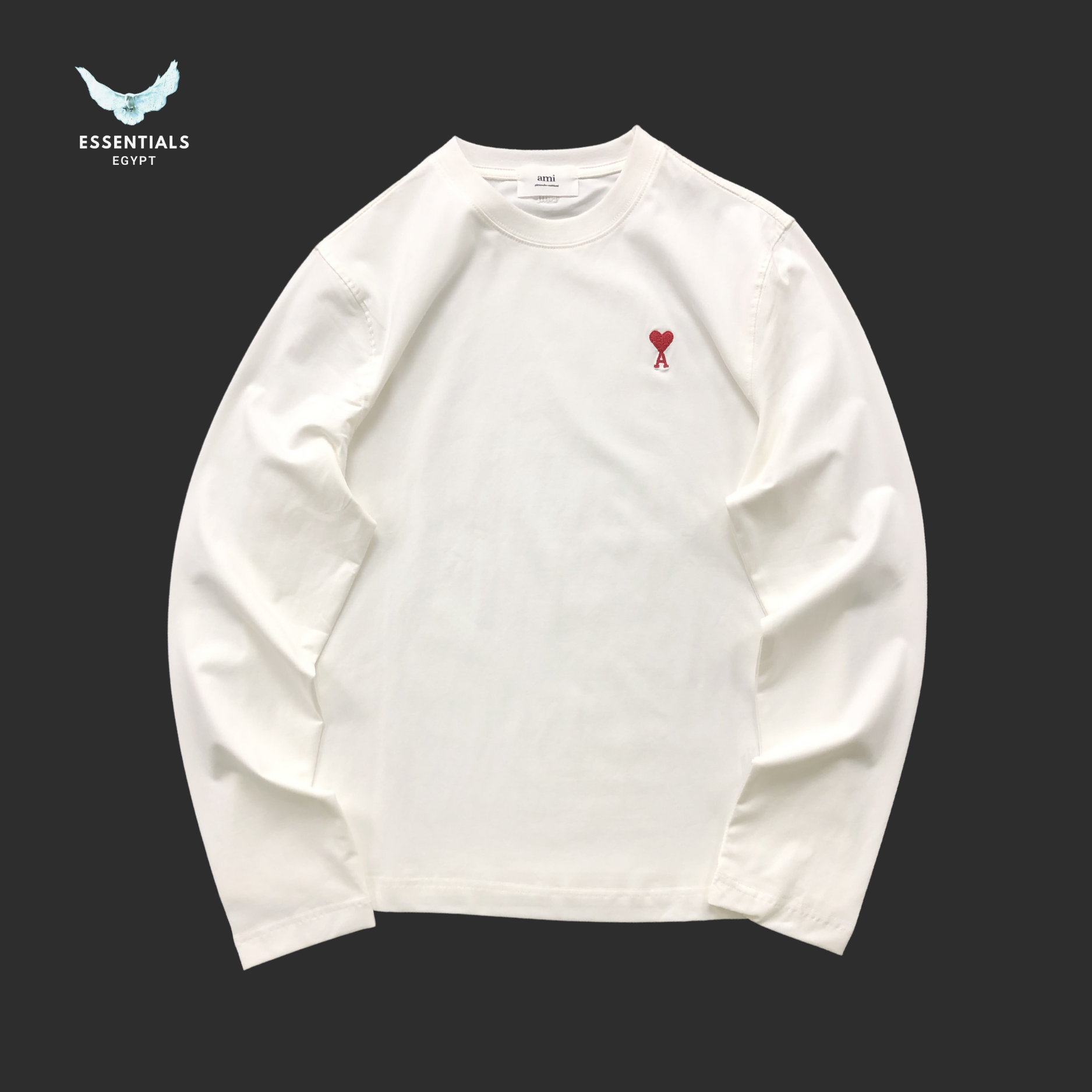 AMI Paris Long-Sleeve T-Shirt – Signature Logo - ESSENTIALS EGYPT