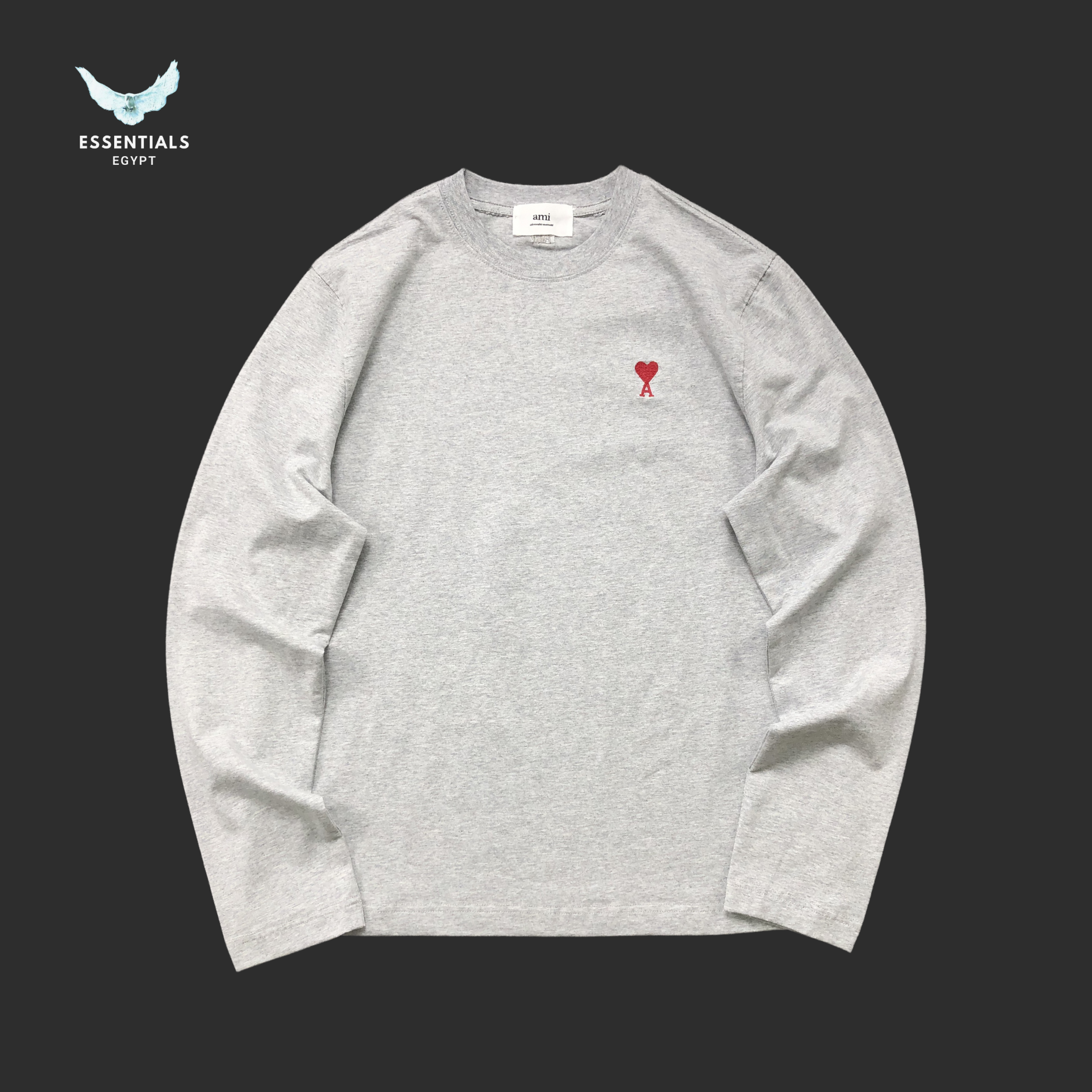 AMI Paris Long-Sleeve T-Shirt – Signature Logo - ESSENTIALS EGYPT