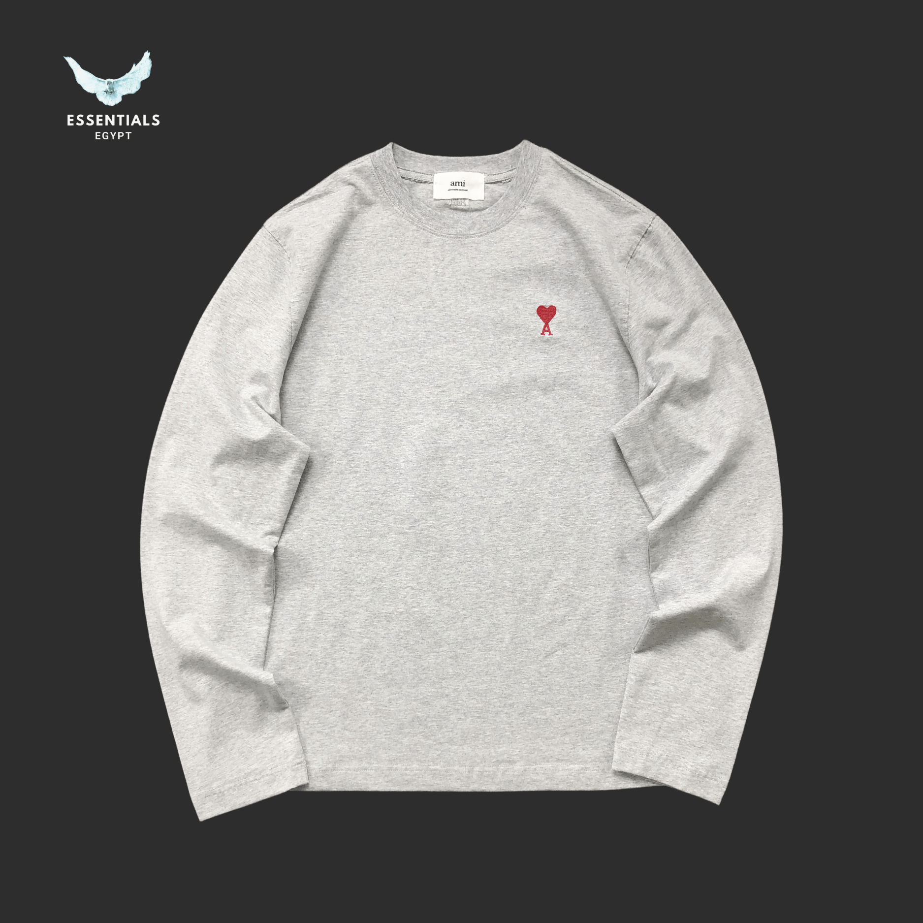 AMI Paris Long - Sleeve T-Shirt – Signature Logo - ESSENTIALS EGYPT