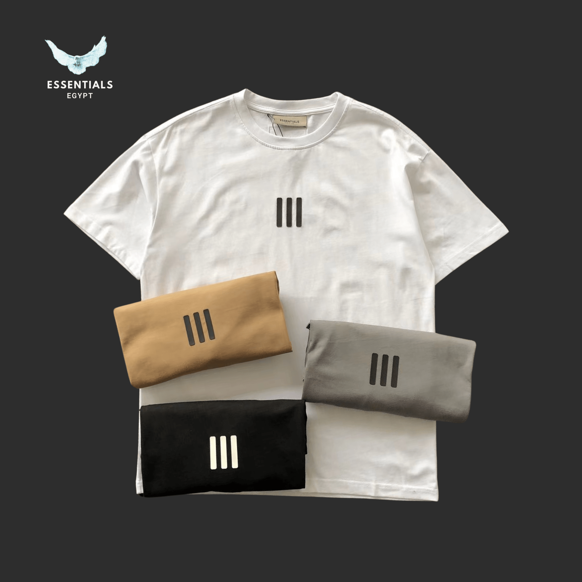 Essentials T-Shirt – Triple Bar Graphic - ESSENTIALS EGYPT