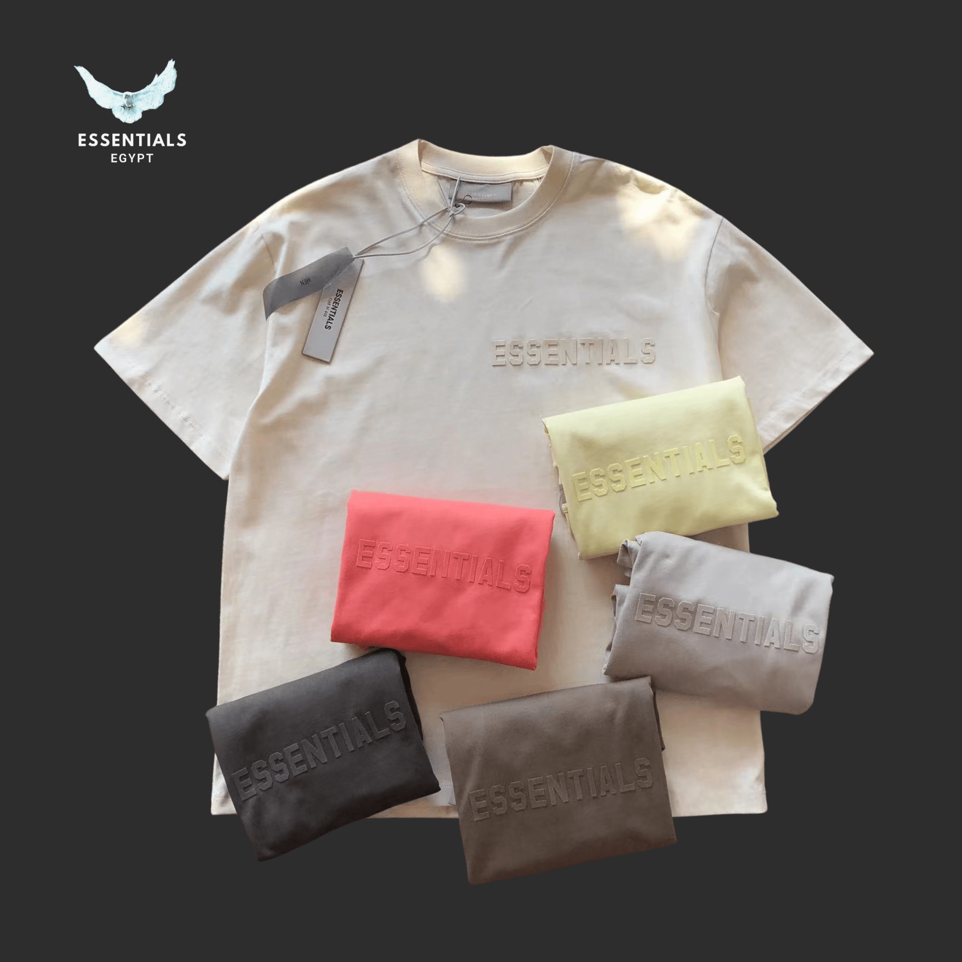 Essentials T-Shirt – Subtle Logo Fade - ESSENTIALS EGYPT