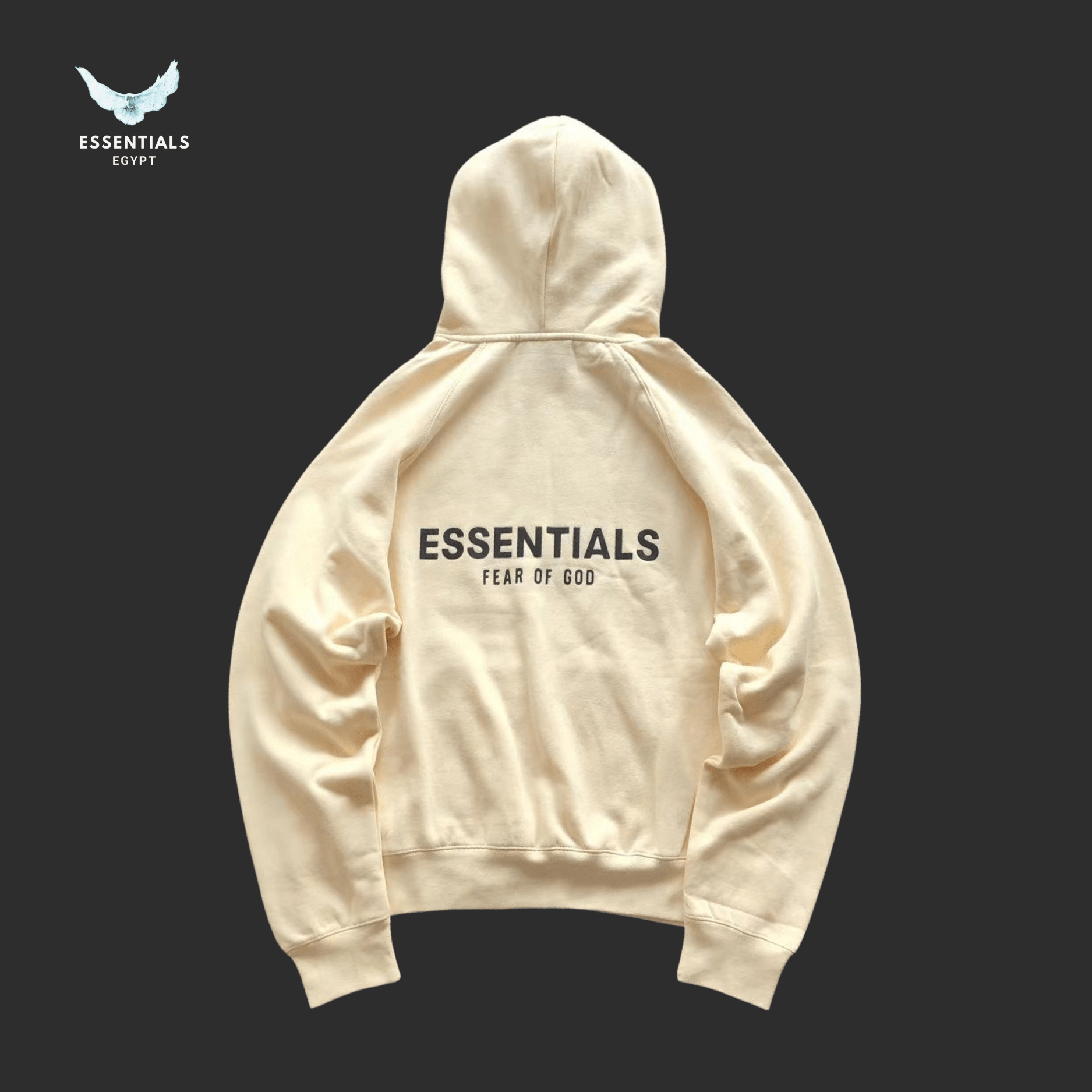 Essentials Hoodie – Soft Neutral Logo - ESSENTIALS EGYPT