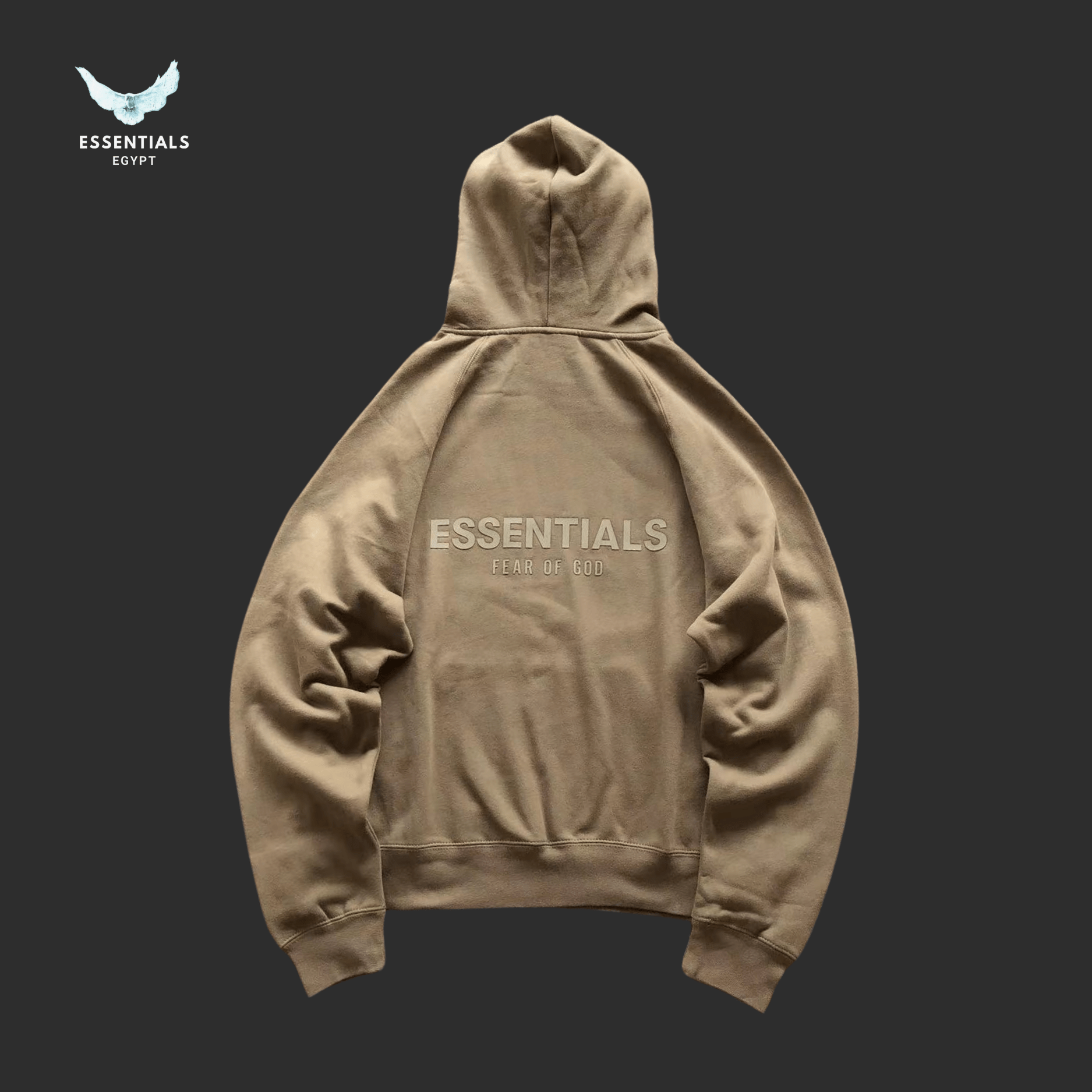Essentials Hoodie – Soft Neutral Logo - ESSENTIALS EGYPT