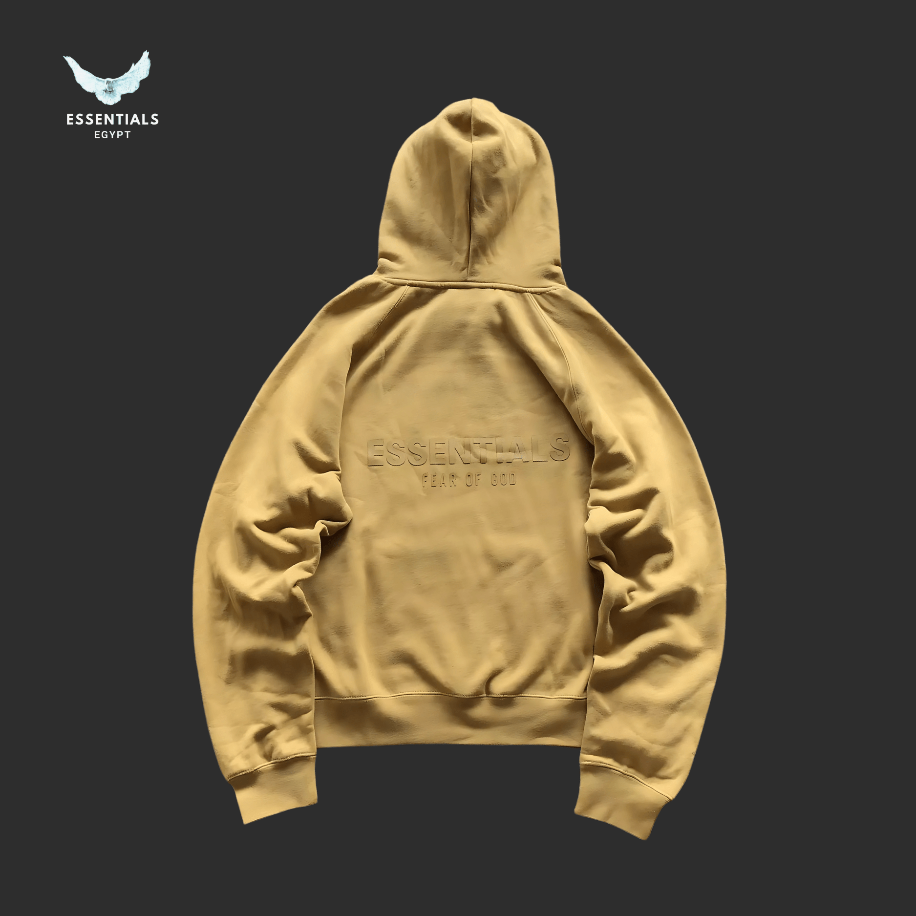 Essentials Hoodie – Soft Neutral Logo - ESSENTIALS EGYPT