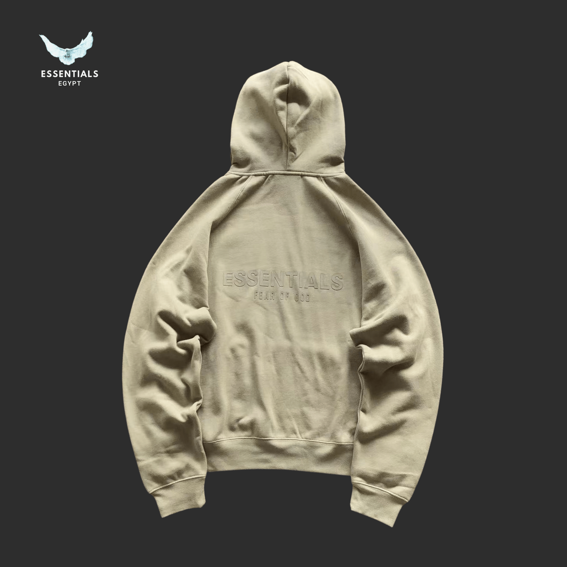 Essentials Hoodie – Soft Neutral Logo - ESSENTIALS EGYPT