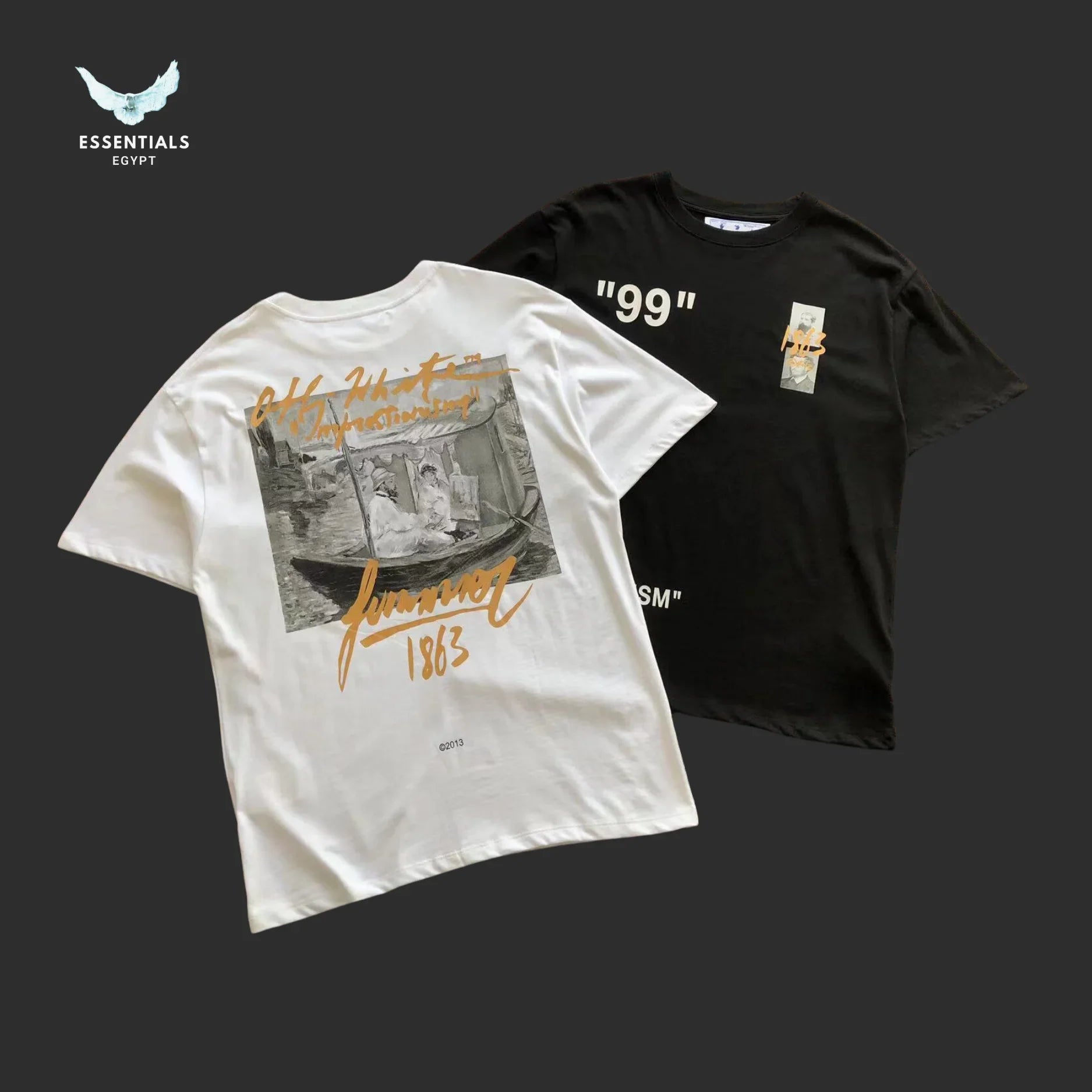 Off - White Art Postcard Tee – White/Black - ESSENTIALS EGYPT