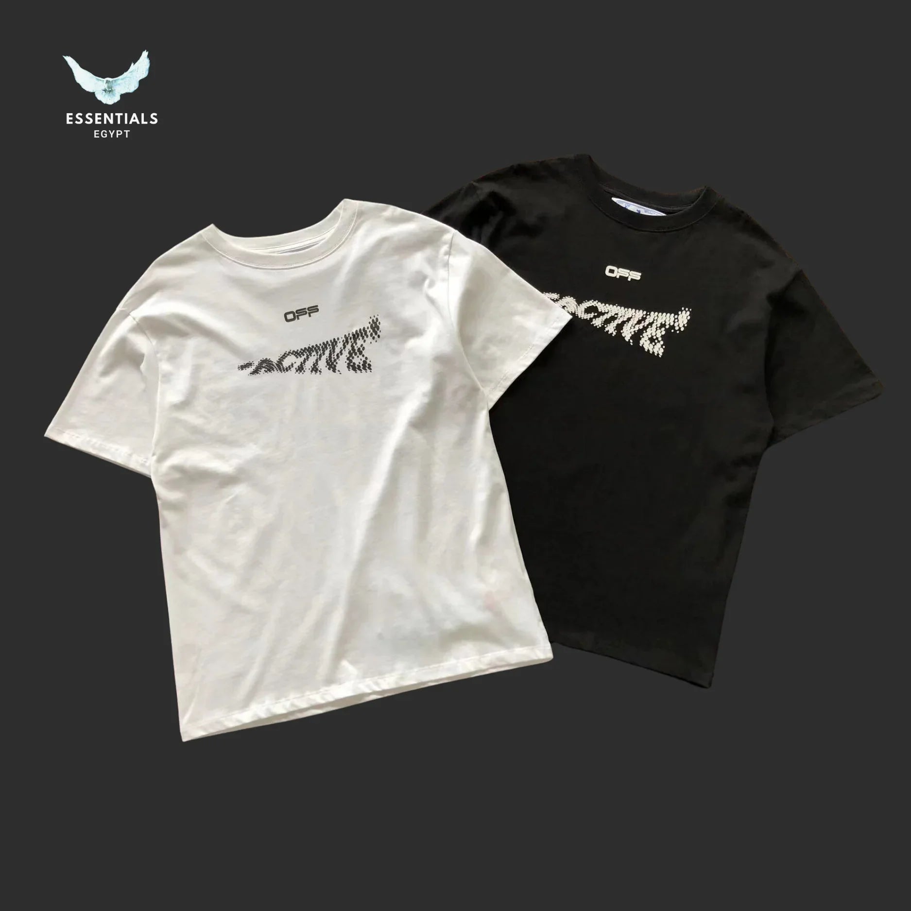 Off - White Active Logo Tee – White/Black - ESSENTIALS EGYPT