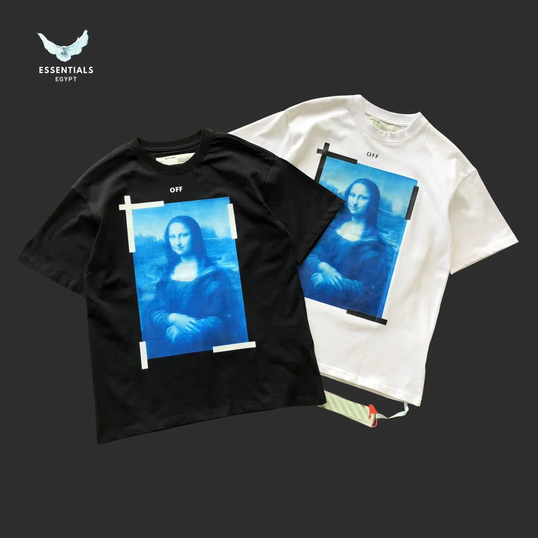 Off - White Mona Lisa Tee – Black/White - ESSENTIALS EGYPT
