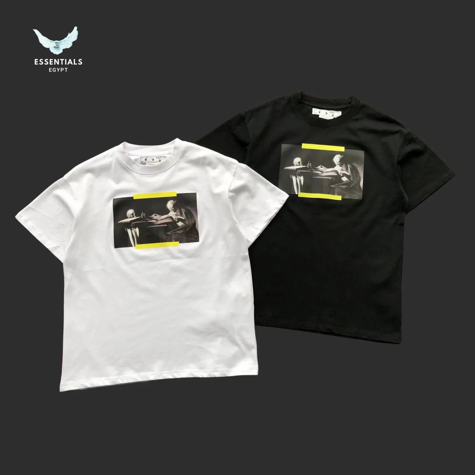 Off - White Caravaggio Frame Tee – White/Black - ESSENTIALS EGYPT