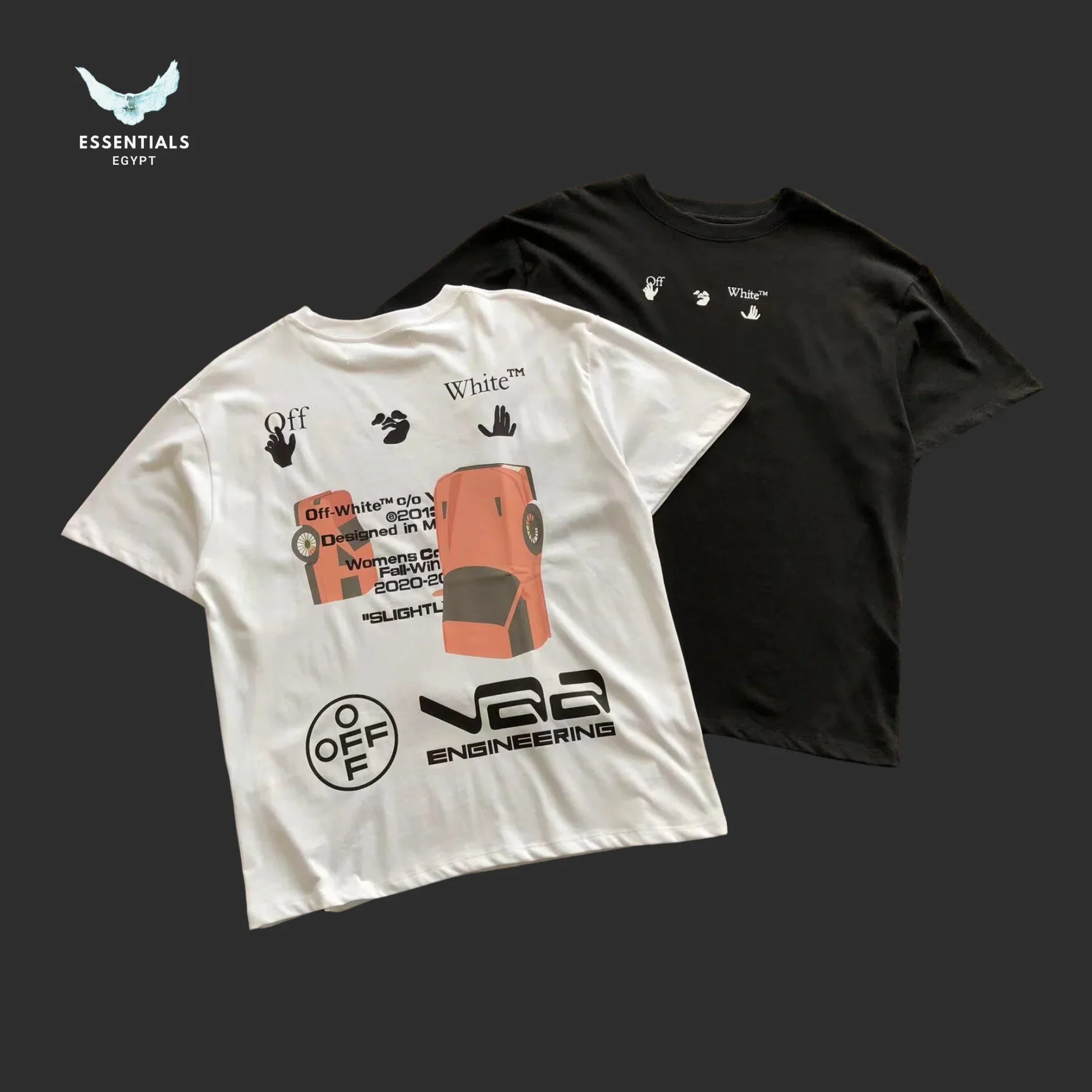 Off - White Racing Tech Tee – White/Black - ESSENTIALS EGYPT