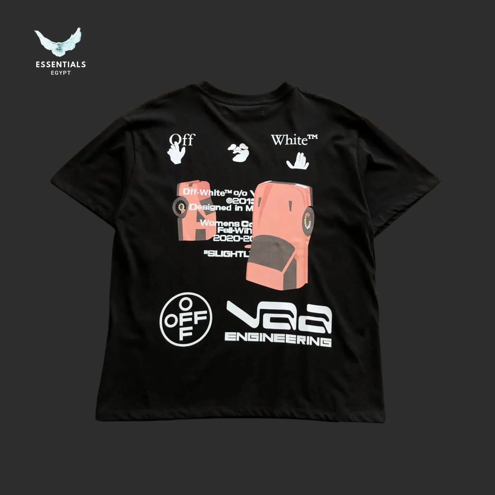 Off - White Racing Tech Tee – White/Black - ESSENTIALS EGYPT