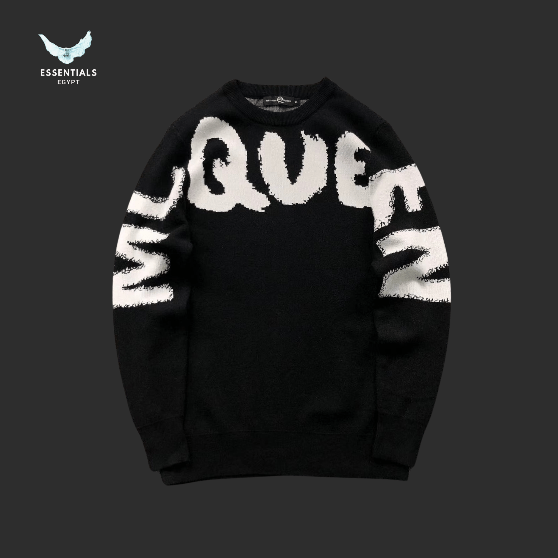 McQueen Logo Crewneck Sweater Black Egypt | Essentials EG