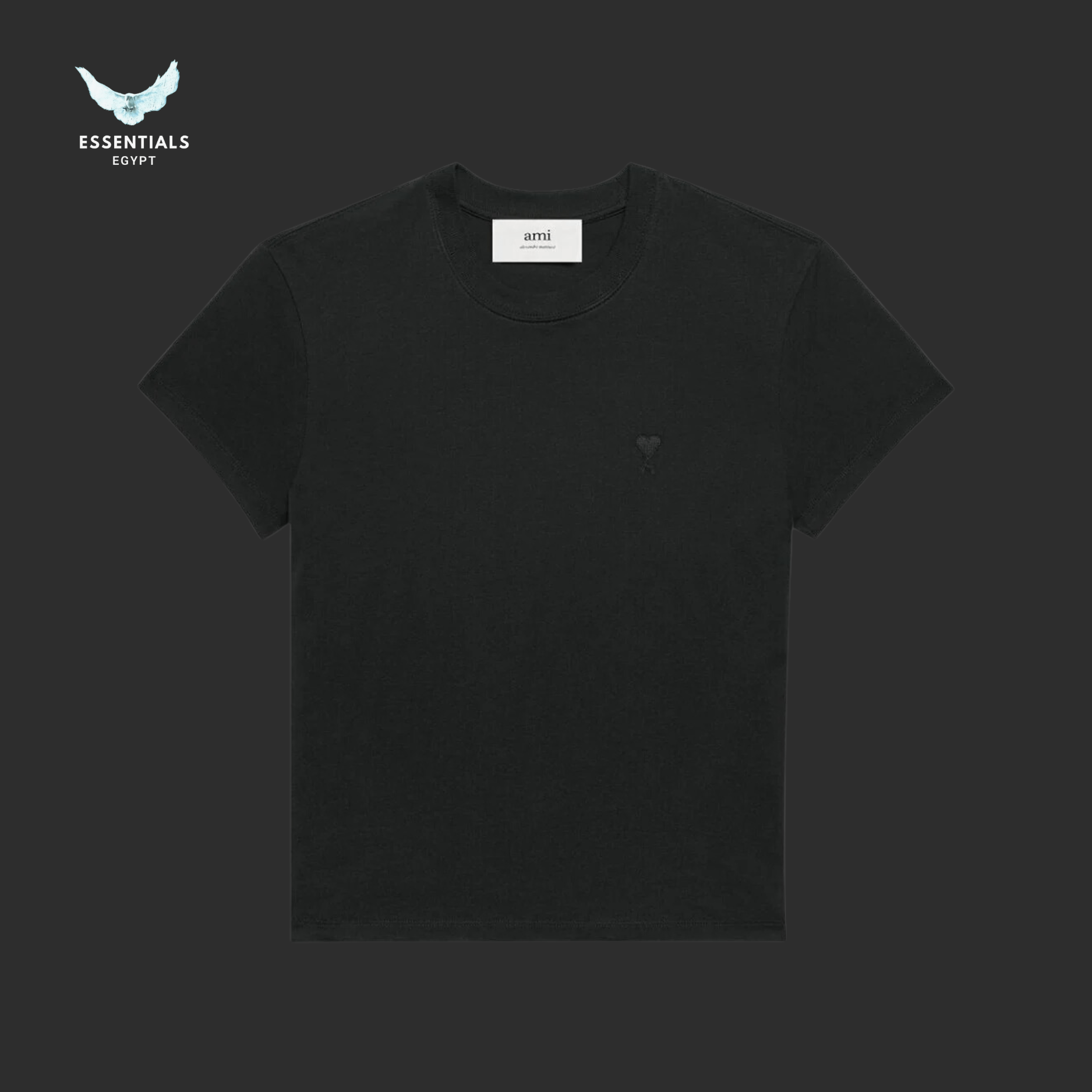 AMI Paris Essential Cotton T-Shirt – Black/White - ESSENTIALS EGYPT