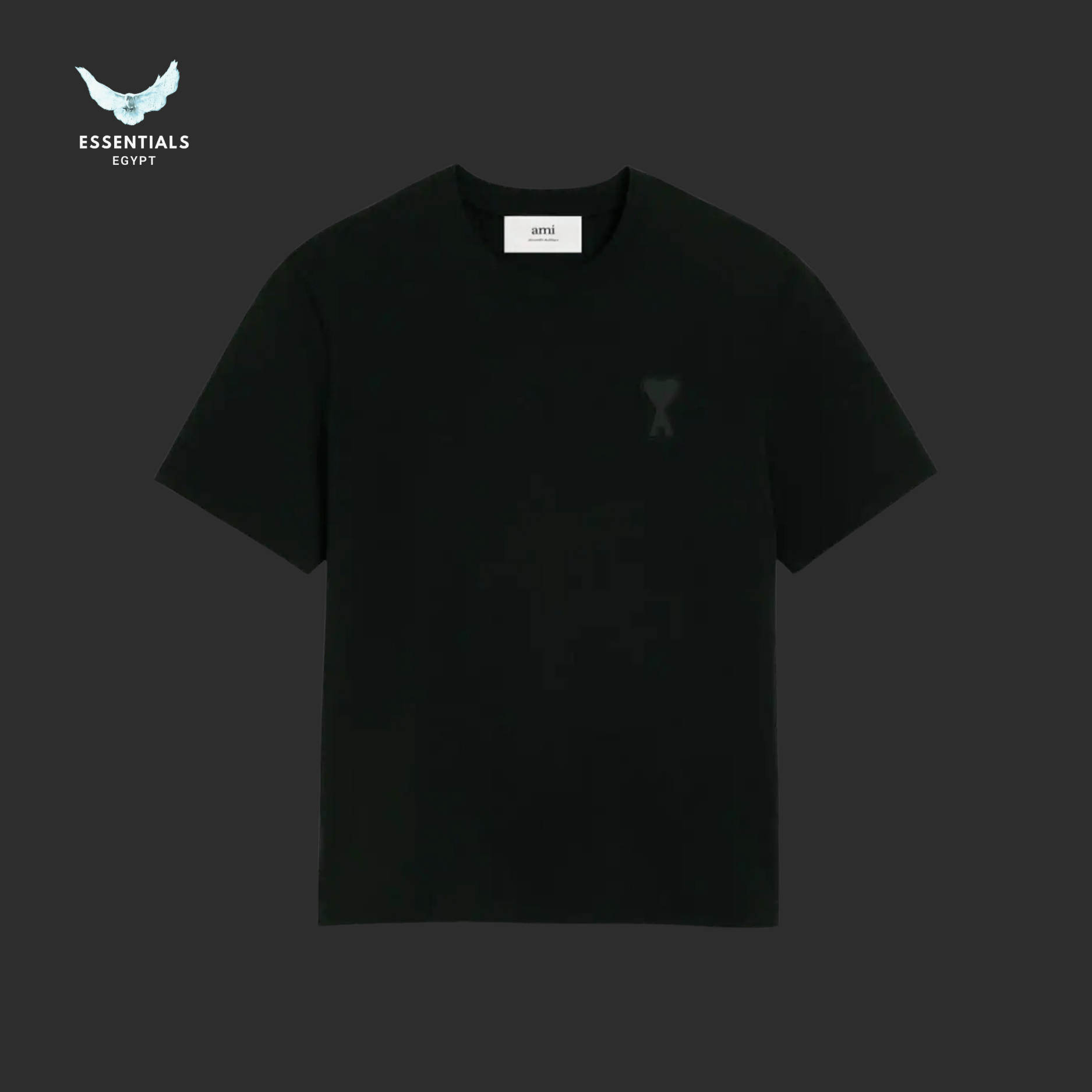 AMI Paris T-Shirt – Embossed Logo Cotton - ESSENTIALS EGYPT