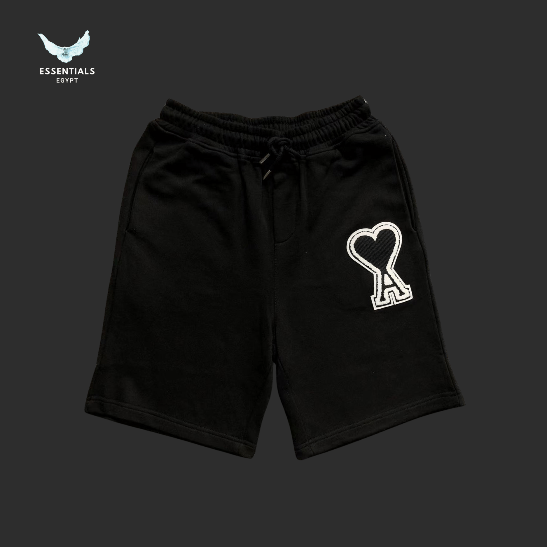 AMI Paris Shorts – Heart Logo Cotton - ESSENTIALS EGYPT