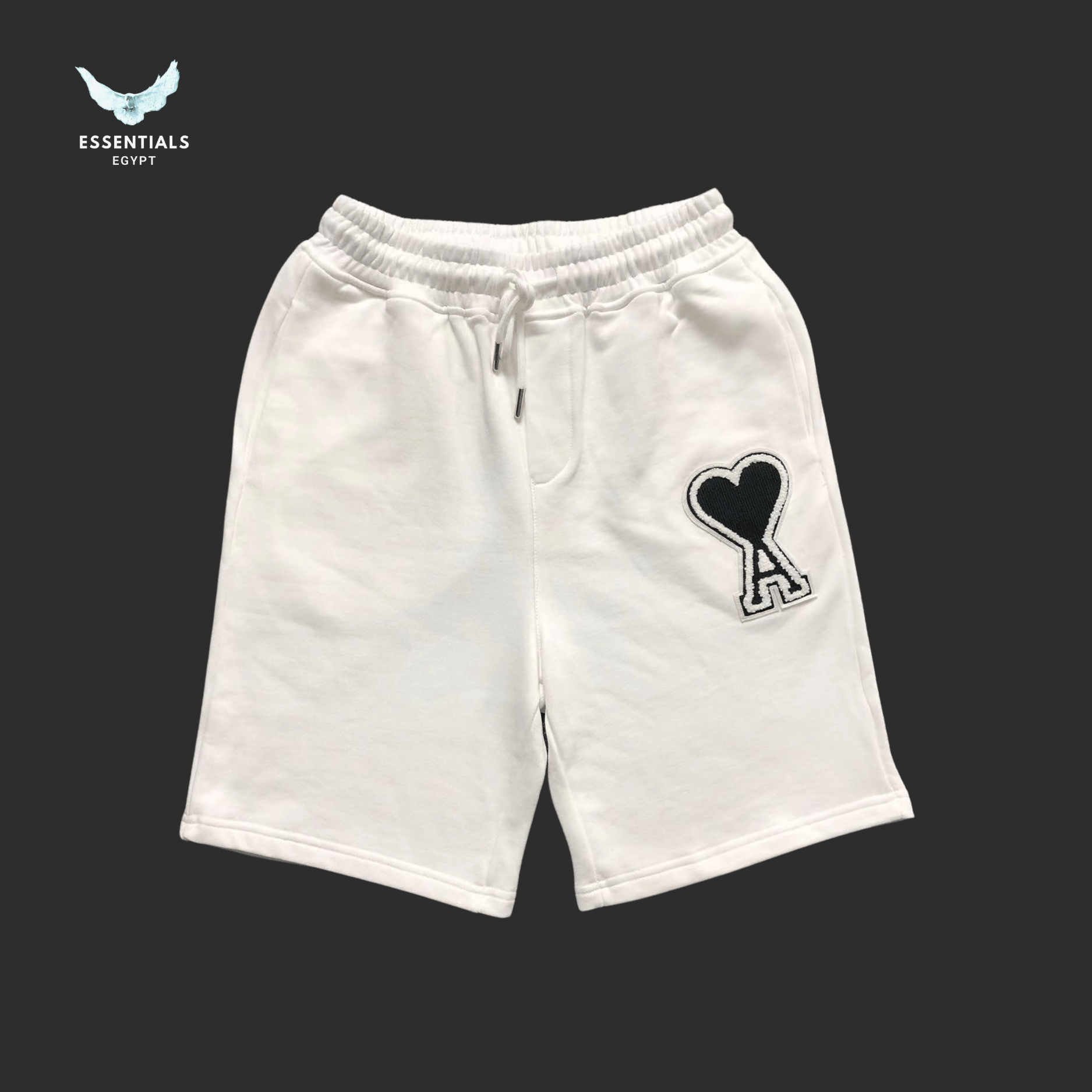 AMI Paris Shorts – Heart Logo Cotton - ESSENTIALS EGYPT