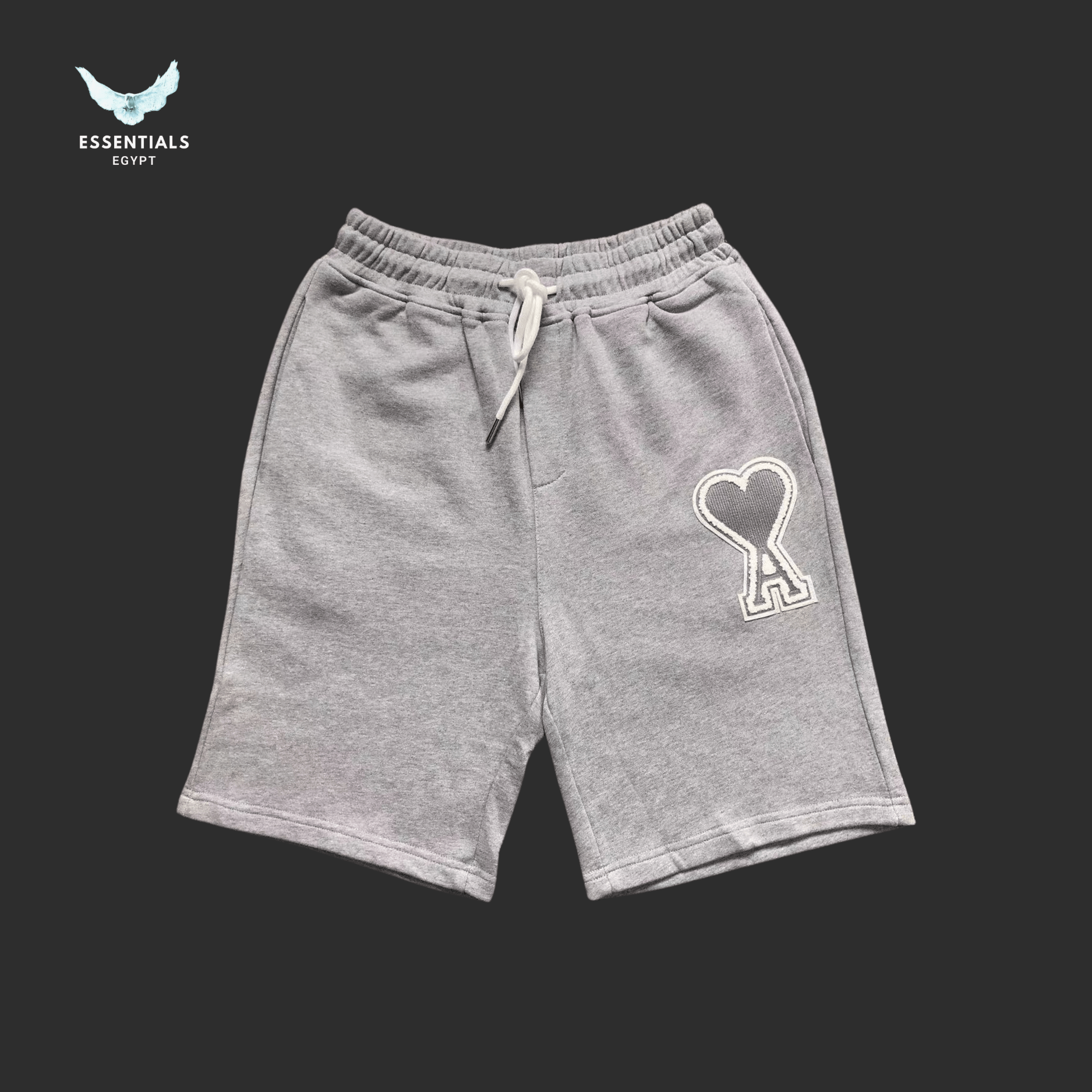 AMI Paris Shorts – Heart Logo Cotton - ESSENTIALS EGYPT