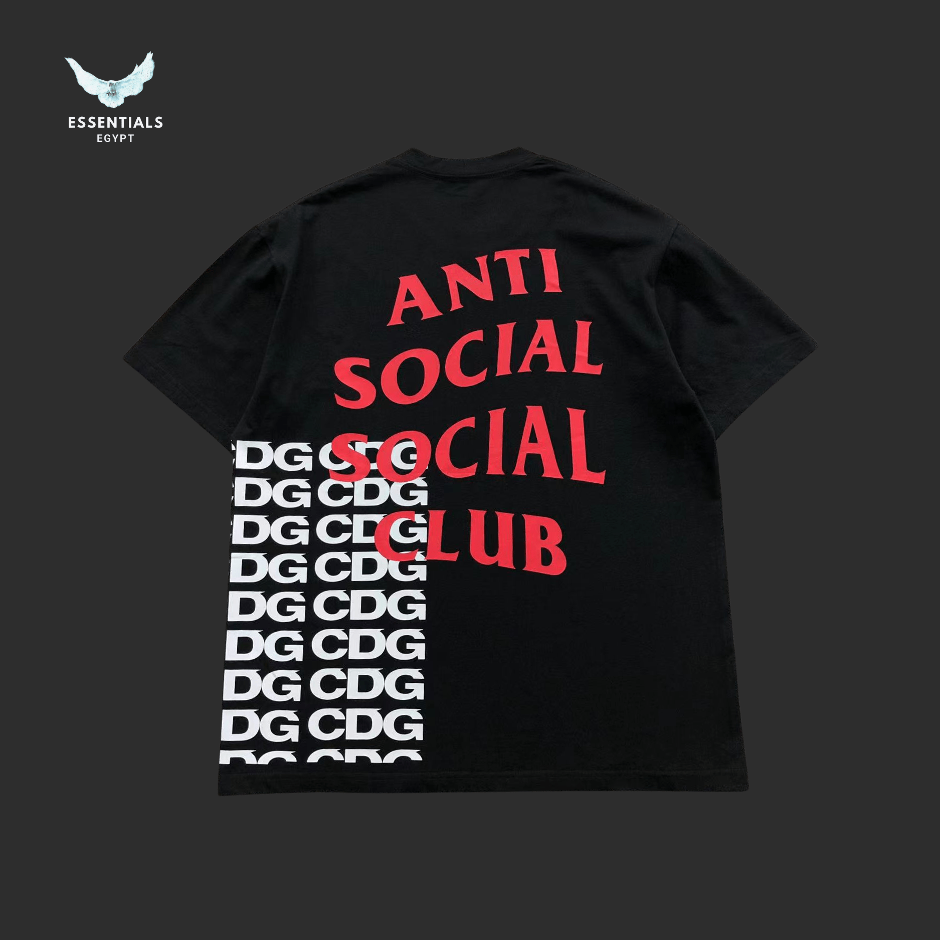 Anti Social Club x CDG T-Shirt – Split Logo - ESSENTIALS EGYPT