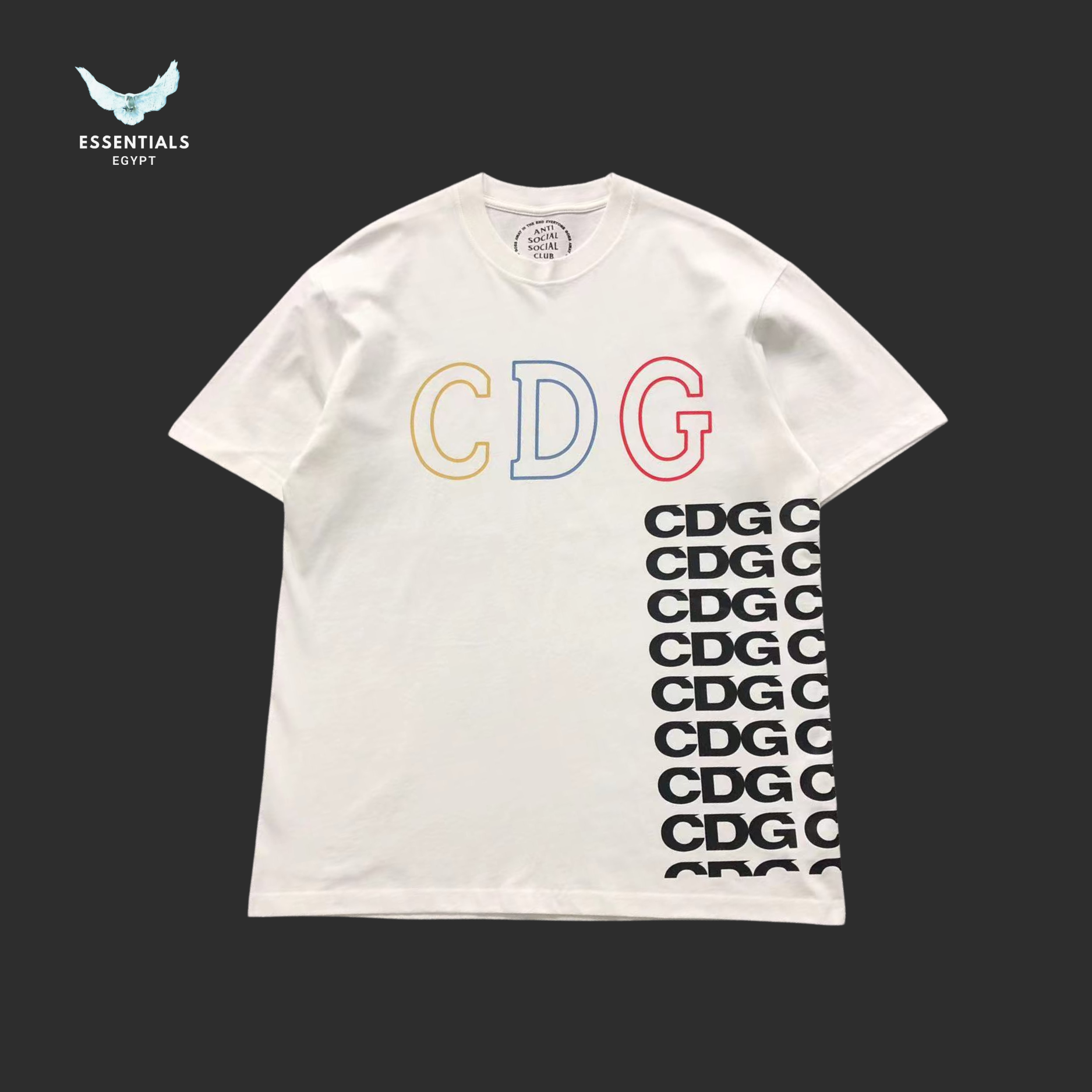 Anti Social Club x CDG T-Shirt – Split Logo - ESSENTIALS EGYPT