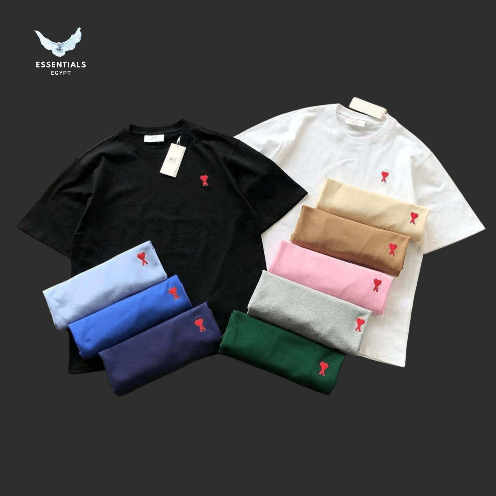 AMI Paris T-Shirt – Small Heart Logo - ESSENTIALS EGYPT