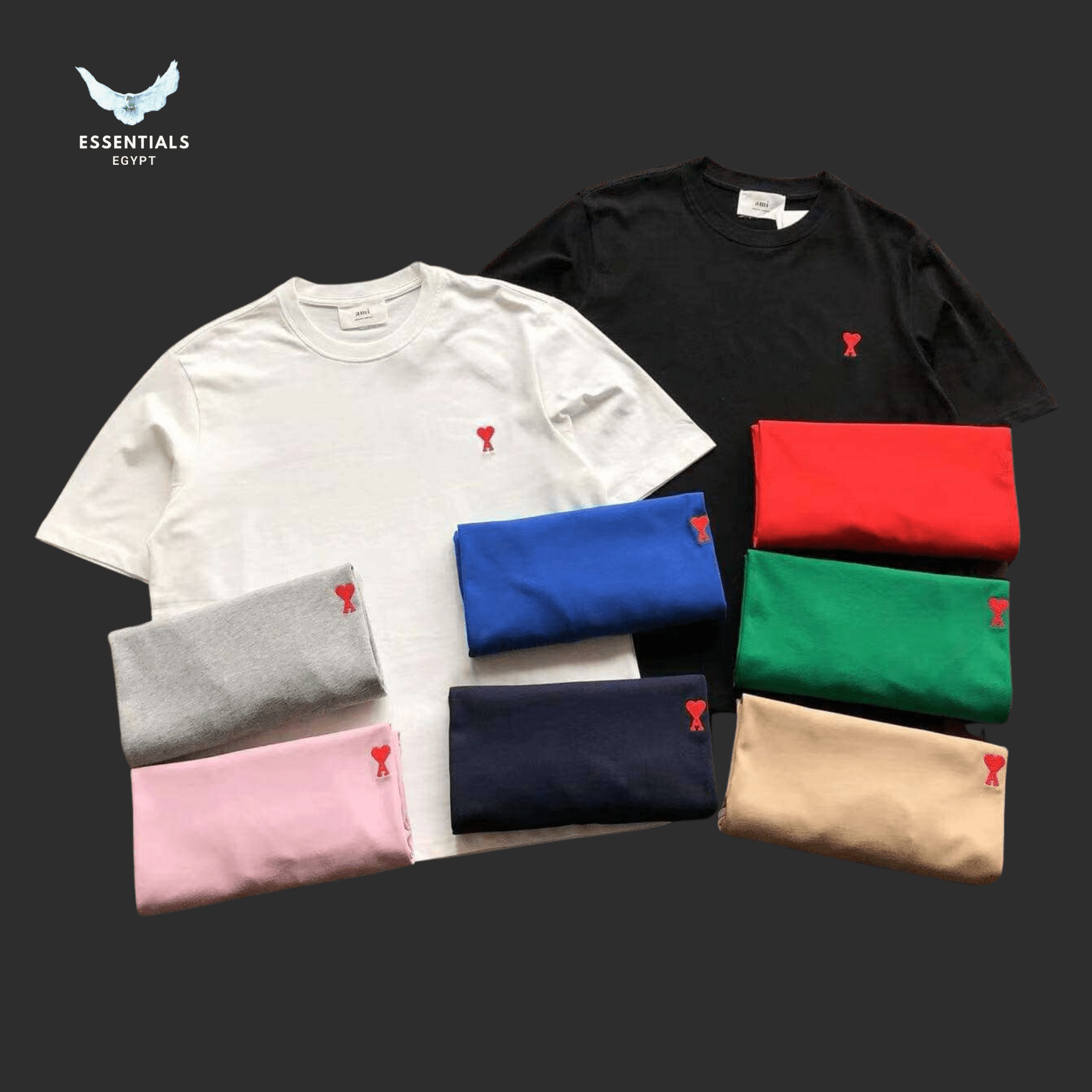 AMI Paris T-Shirt – Heart Logo Series - ESSENTIALS EGYPT
