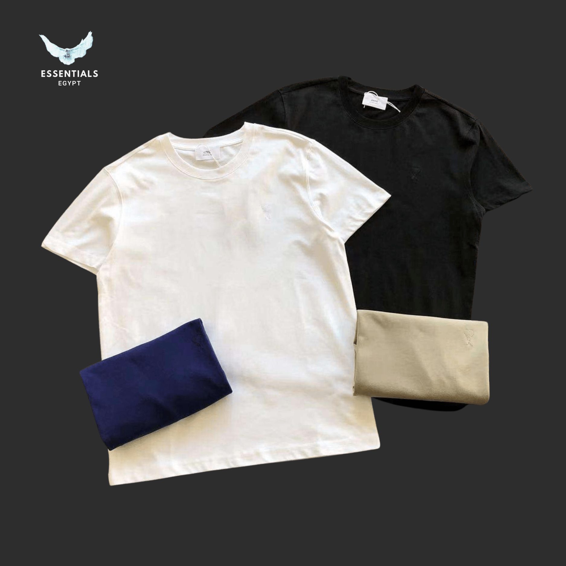 AMI Paris Rounded T-Shirt – Dual Color - ESSENTIALS EGYPT