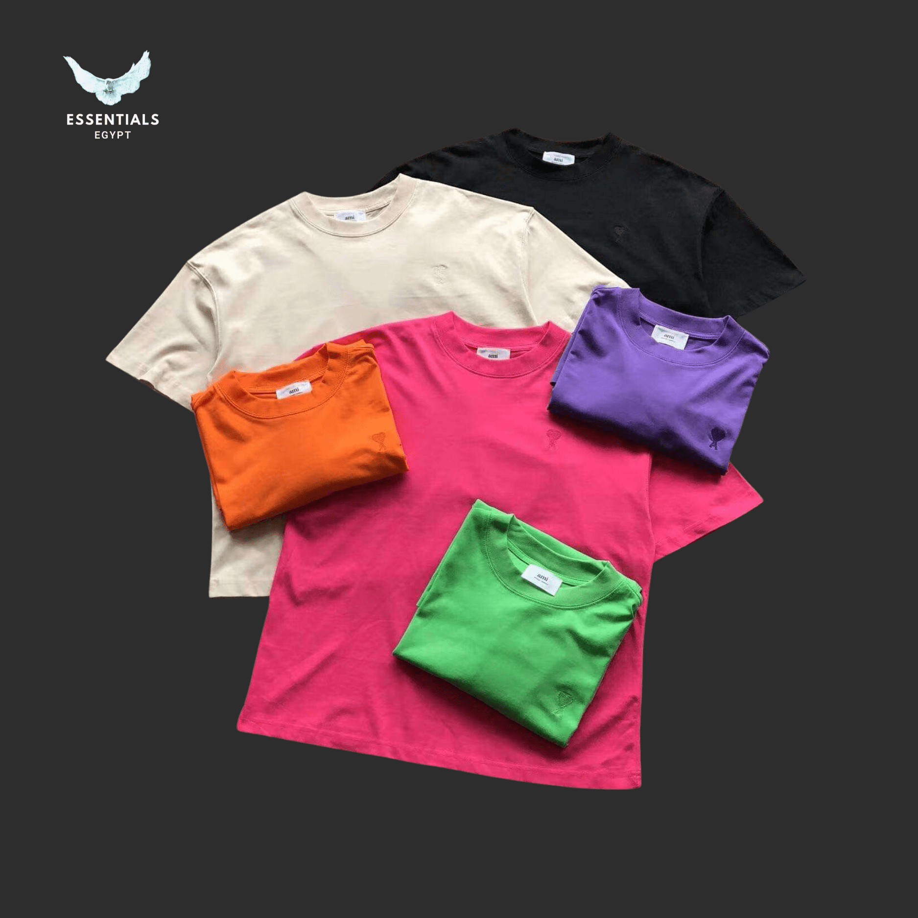 AMI Paris T-Shirt – Basic Rounded Style - ESSENTIALS EGYPT