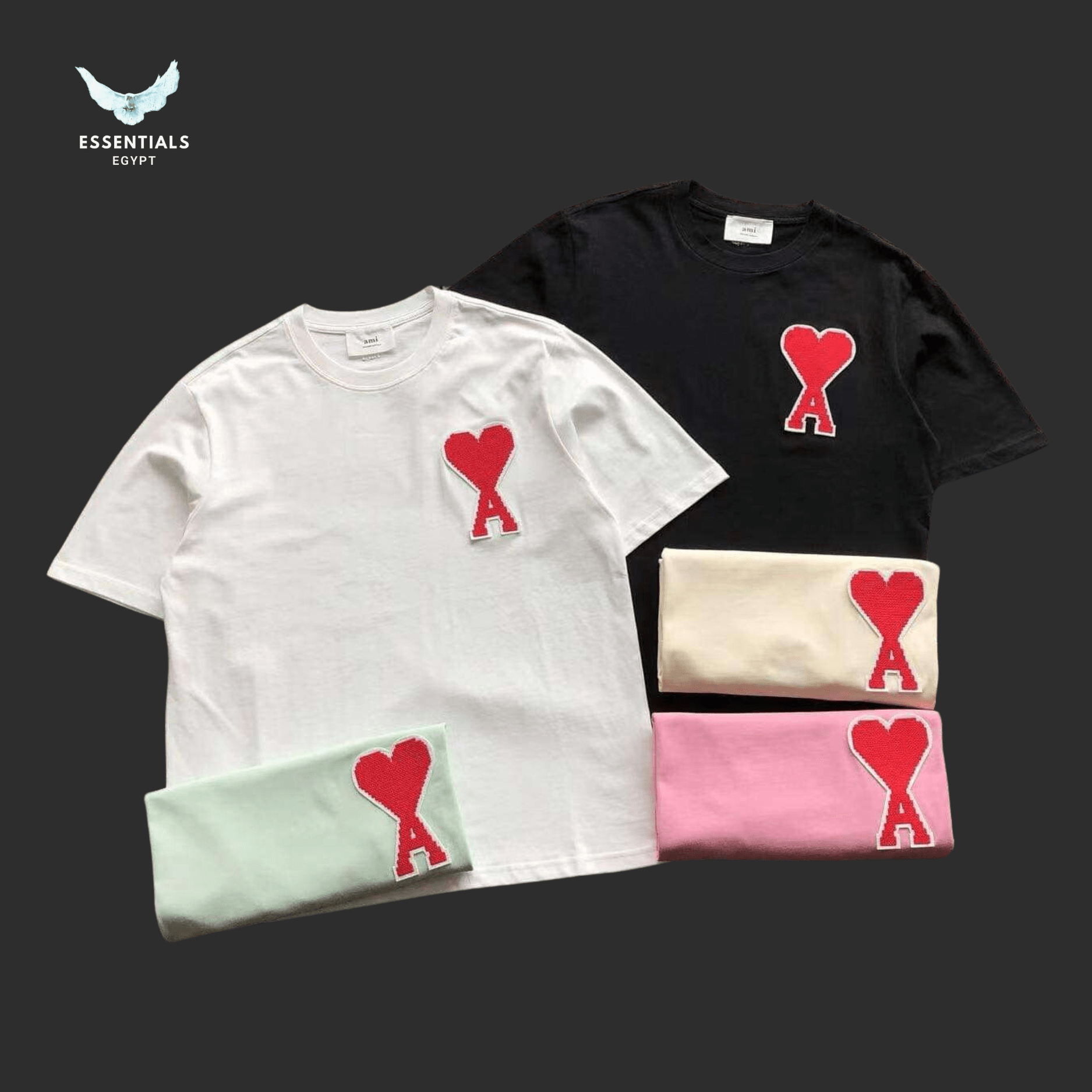 AMI Paris T-Shirt – Oversized Heart Logo - ESSENTIALS EGYPT