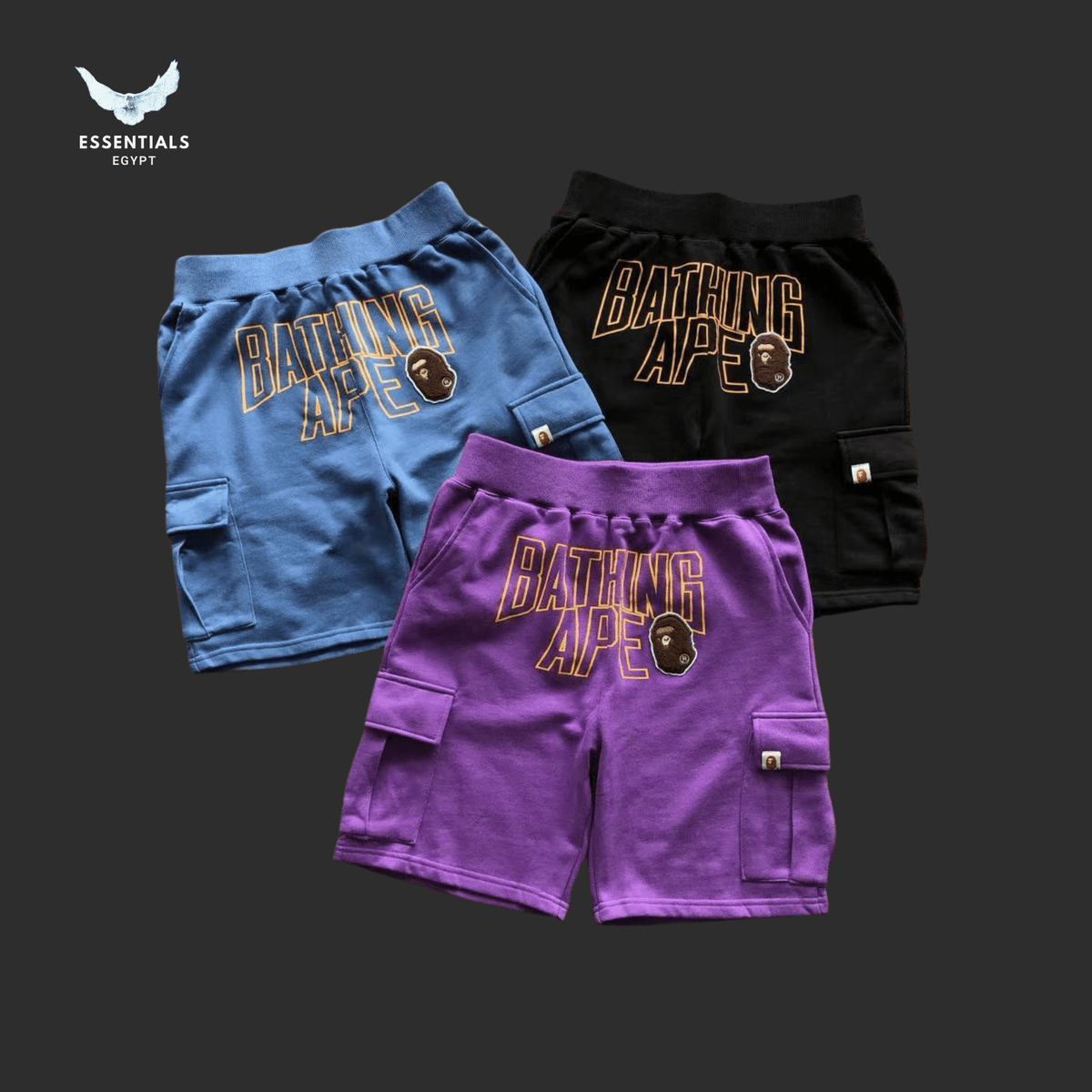 Ape Head Patch Cargo Sweat Shorts