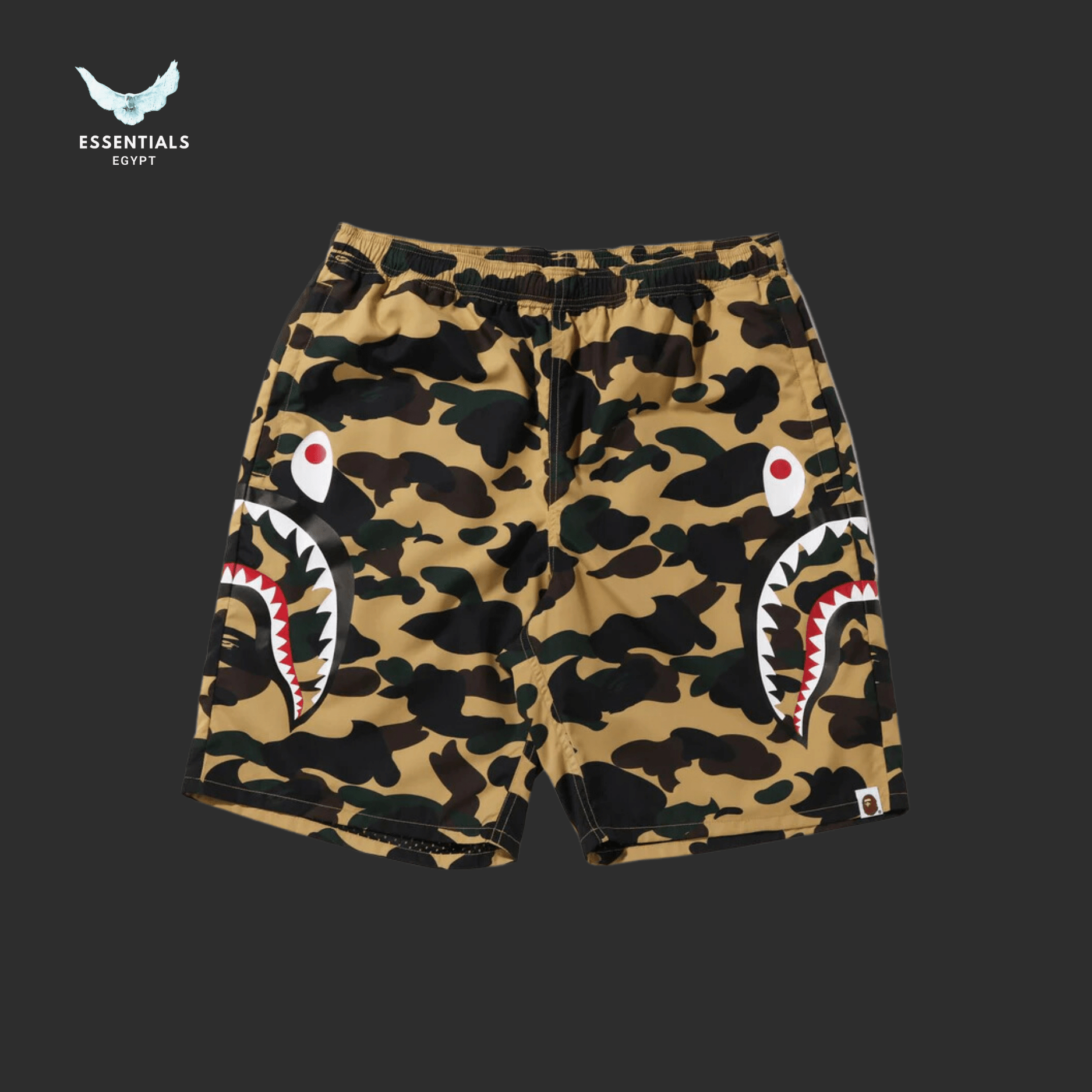 BAPE Shark Shorts – Side Panel 1st Camo Yellow - ESSENTIALS EGYPT