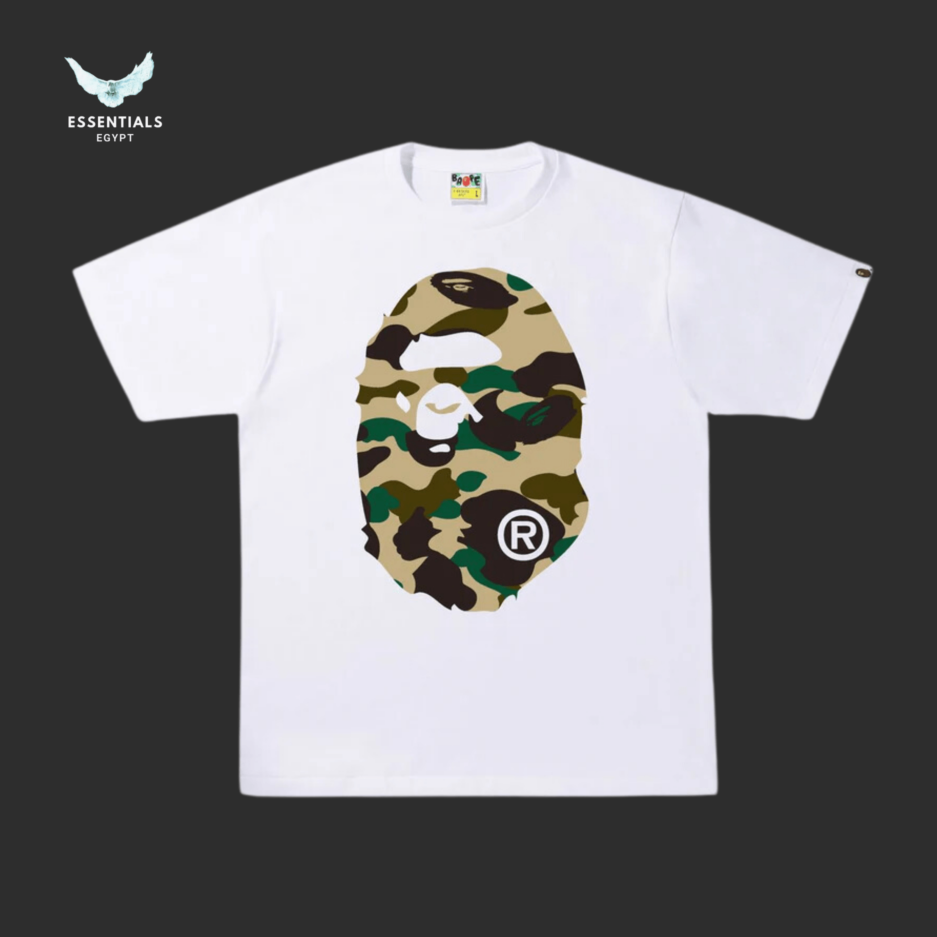 BAPE 1st Camo Big Ape Head T-Shirt 'Beige/White' - ESSENTIALS EGYPT