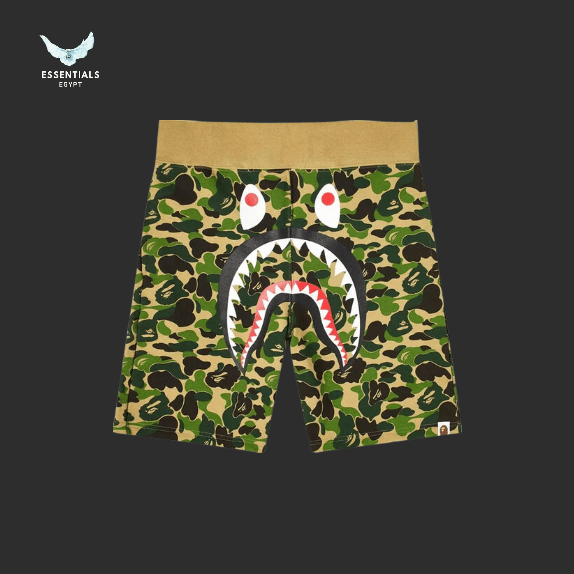 BAPE Shark Shorts – Green ABC Camo - ESSENTIALS EGYPT
