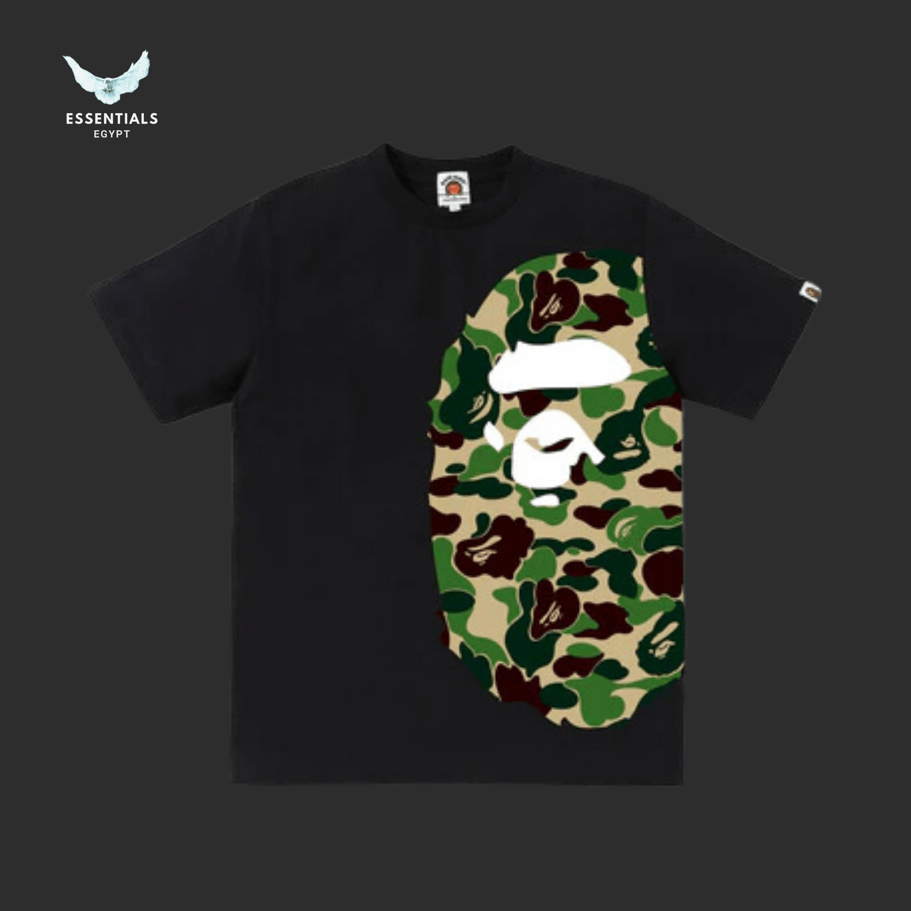 BAPE ABC Camo Side Big Ape Head Tee 'Black_Green' - ESSENTIALS EGYPT